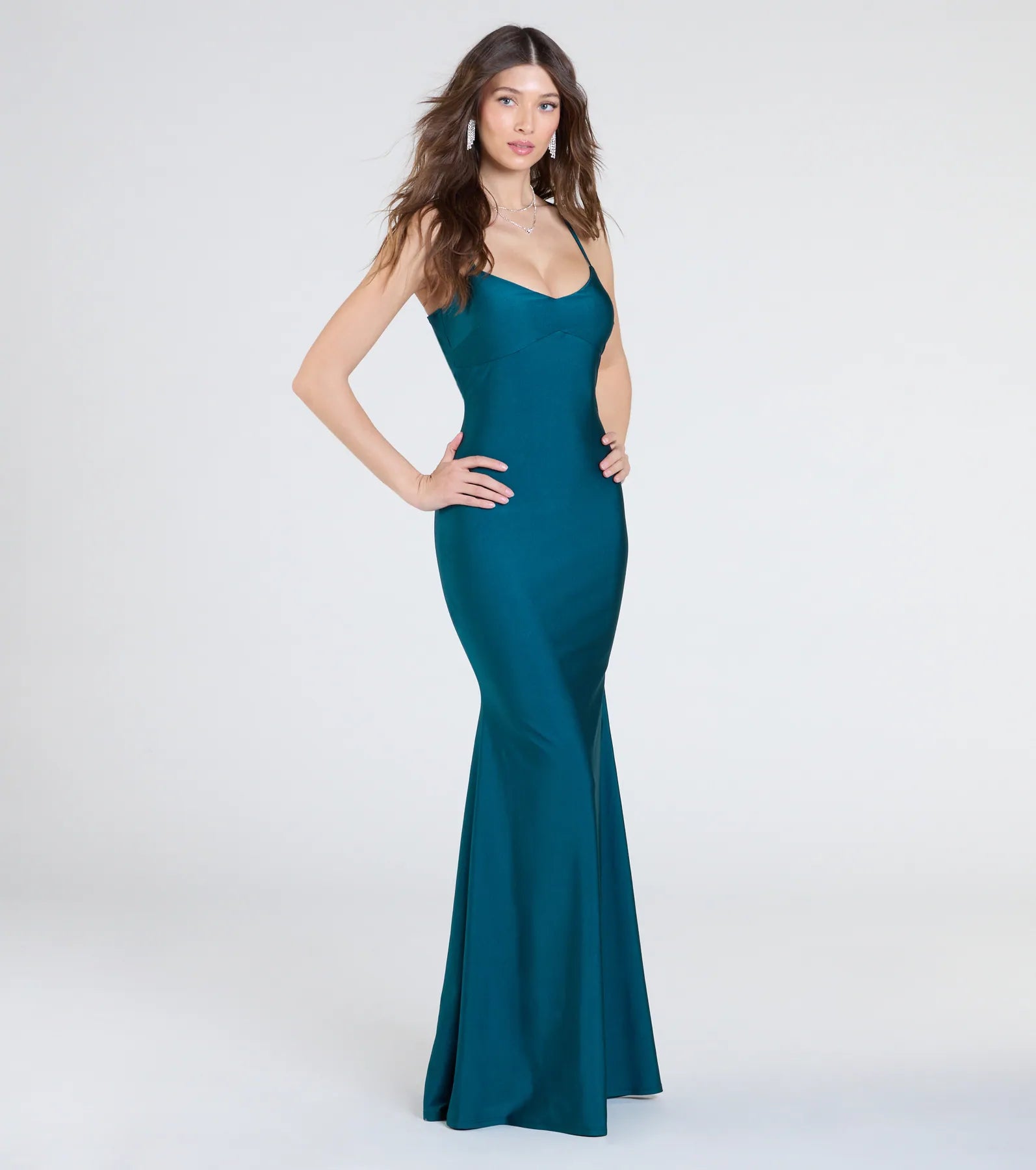 Premium Mindy Strappy Back Mermaid Gown - Ultimate Formal Elegance