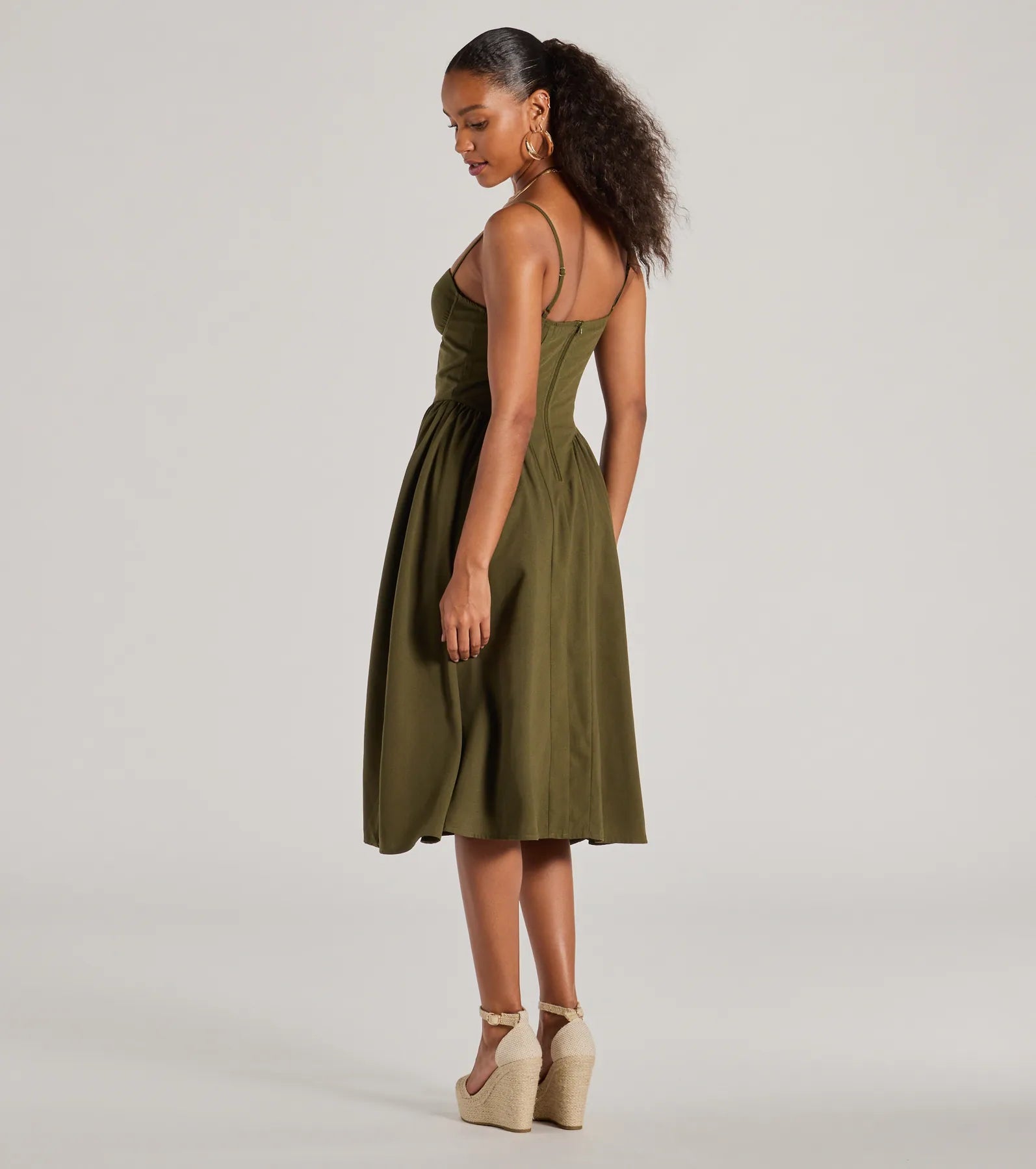 Ultimate Blissful Afternoons Corset A-Line Midi Dress