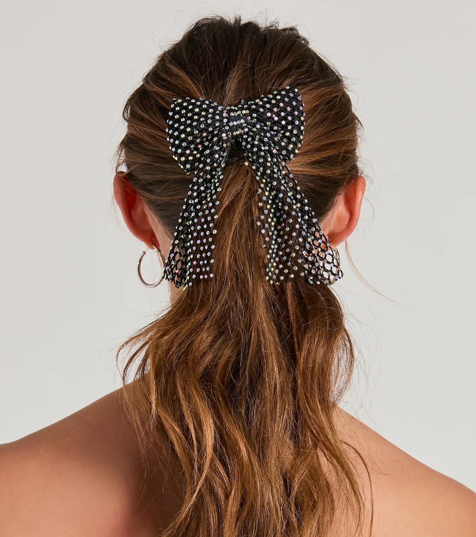 Ultimate Glam Pop Iridescent Rhinestone Hair Bow Barrette - Upgrade Your Style