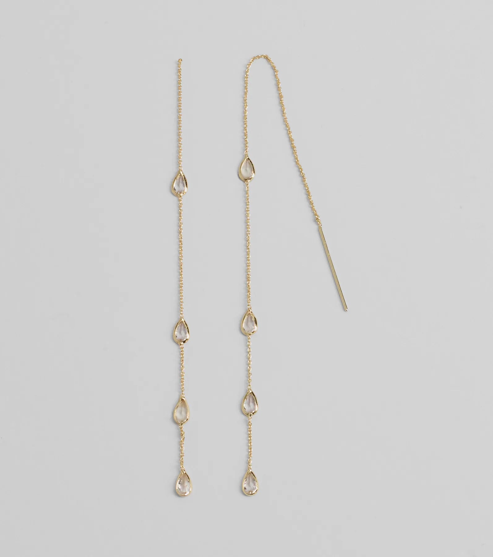 Premium Dainty Stone Threader Earrings - Elegant & Trendy