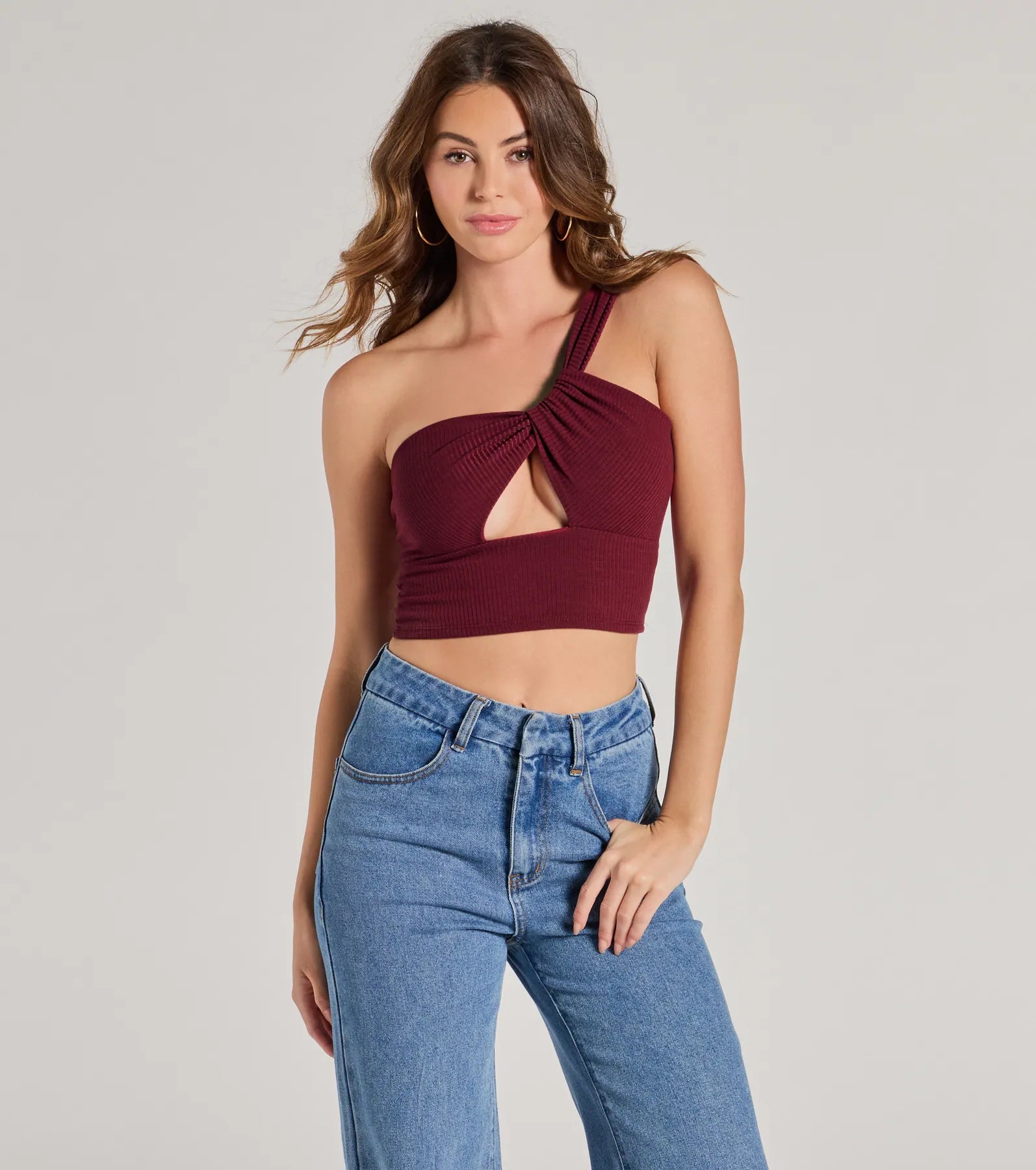 Ultimate One-Shoulder Cutout Crop Top | Trendy & Form-Fitting