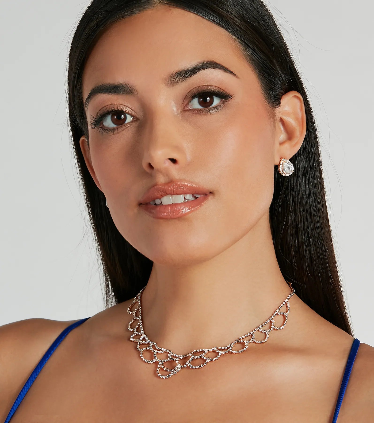 Ultimate Luxe Rhinestone Scalloped Collar Necklace