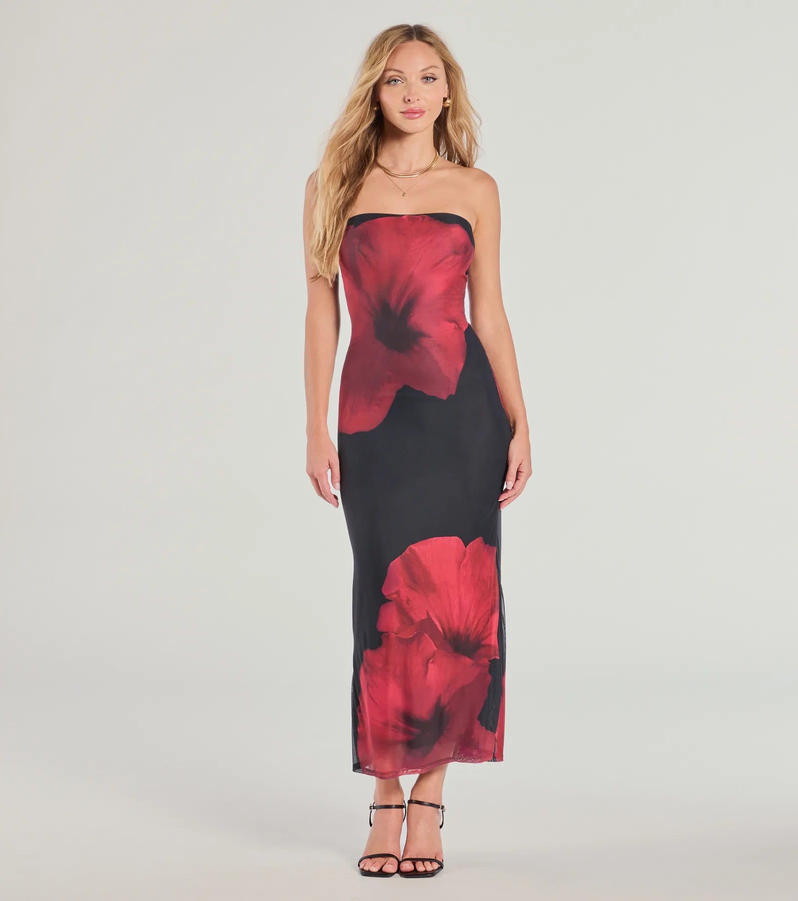 Ultimate Floral Elegance Strapless Maxi Dress