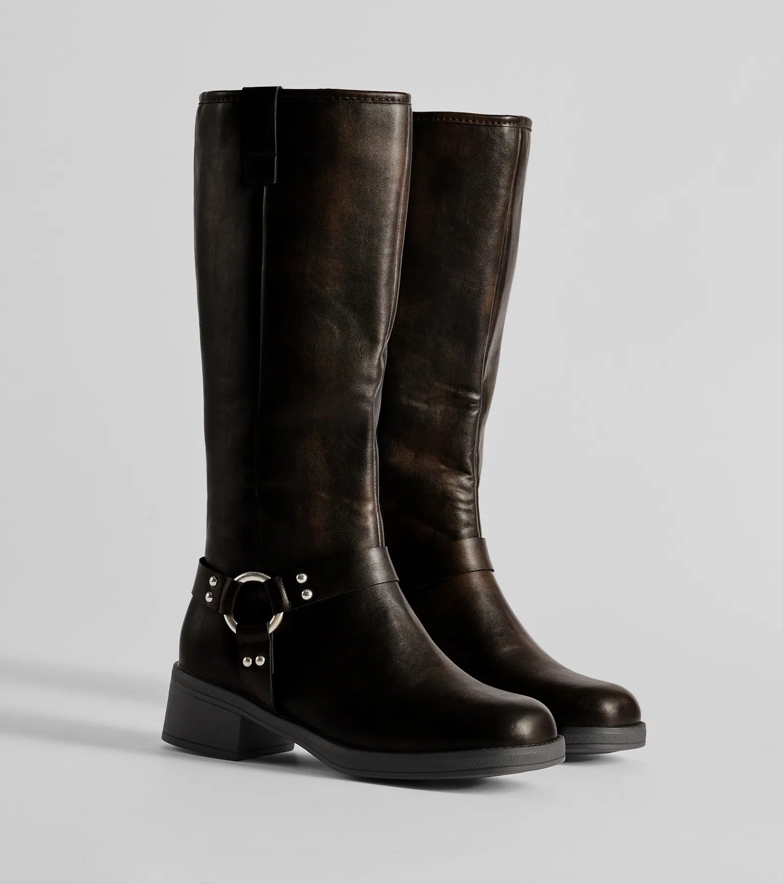 Premium Vintage-Tone Moto Boots for Edgy Style