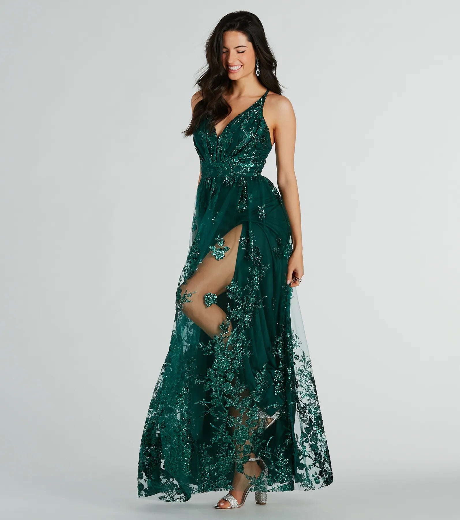 Ultimate Elegance: Ayva A-Line Glitter Sequin Tulle Formal Gown