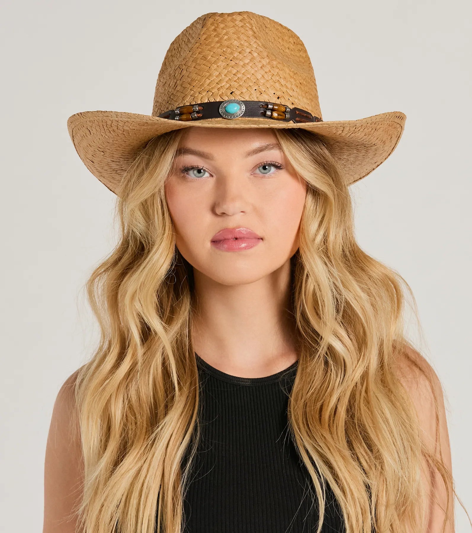 Premium Boho Beaded Straw Cowboy Hat