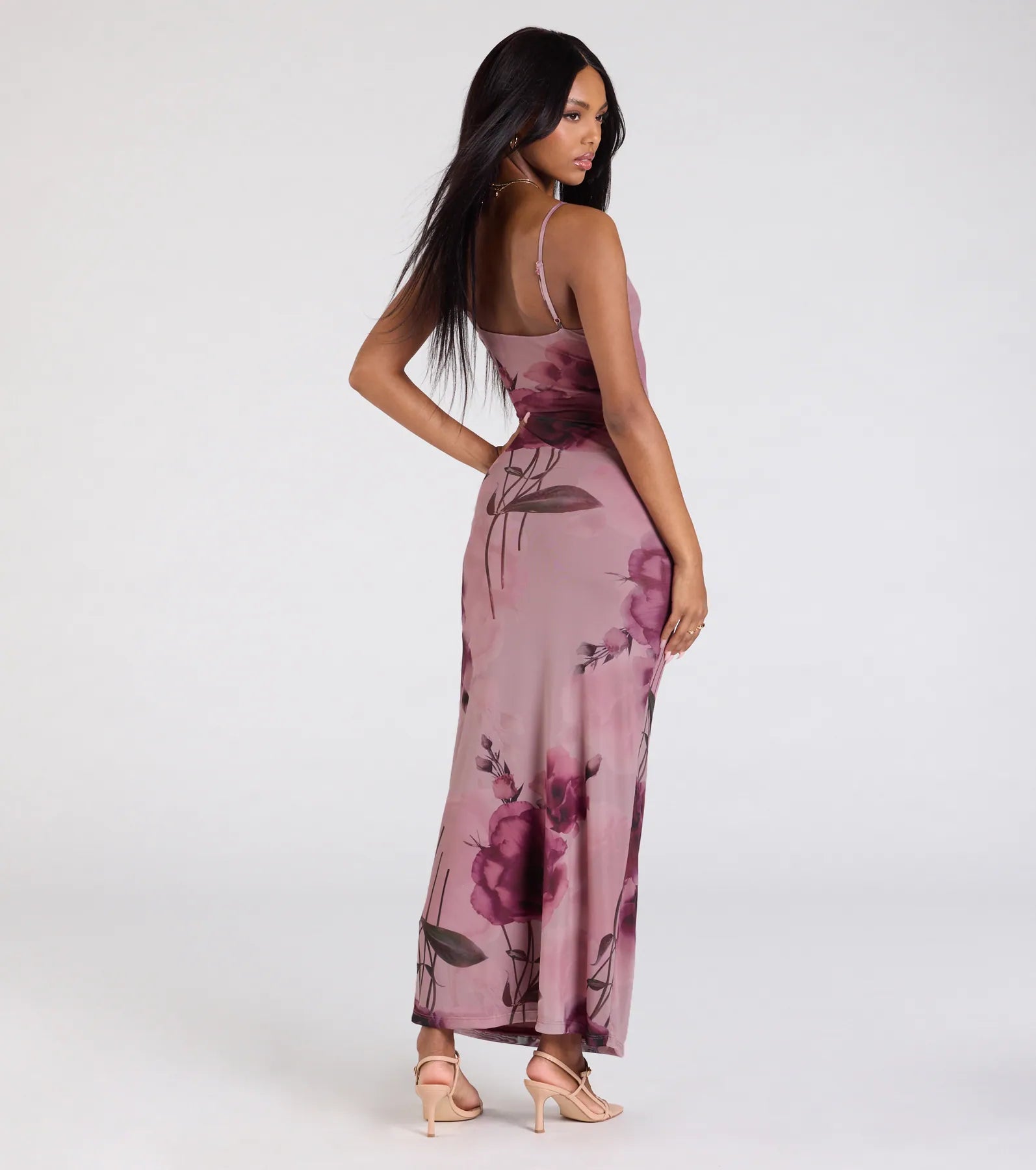 Ultimate Love Language Floral Print Mesh Maxi Dress