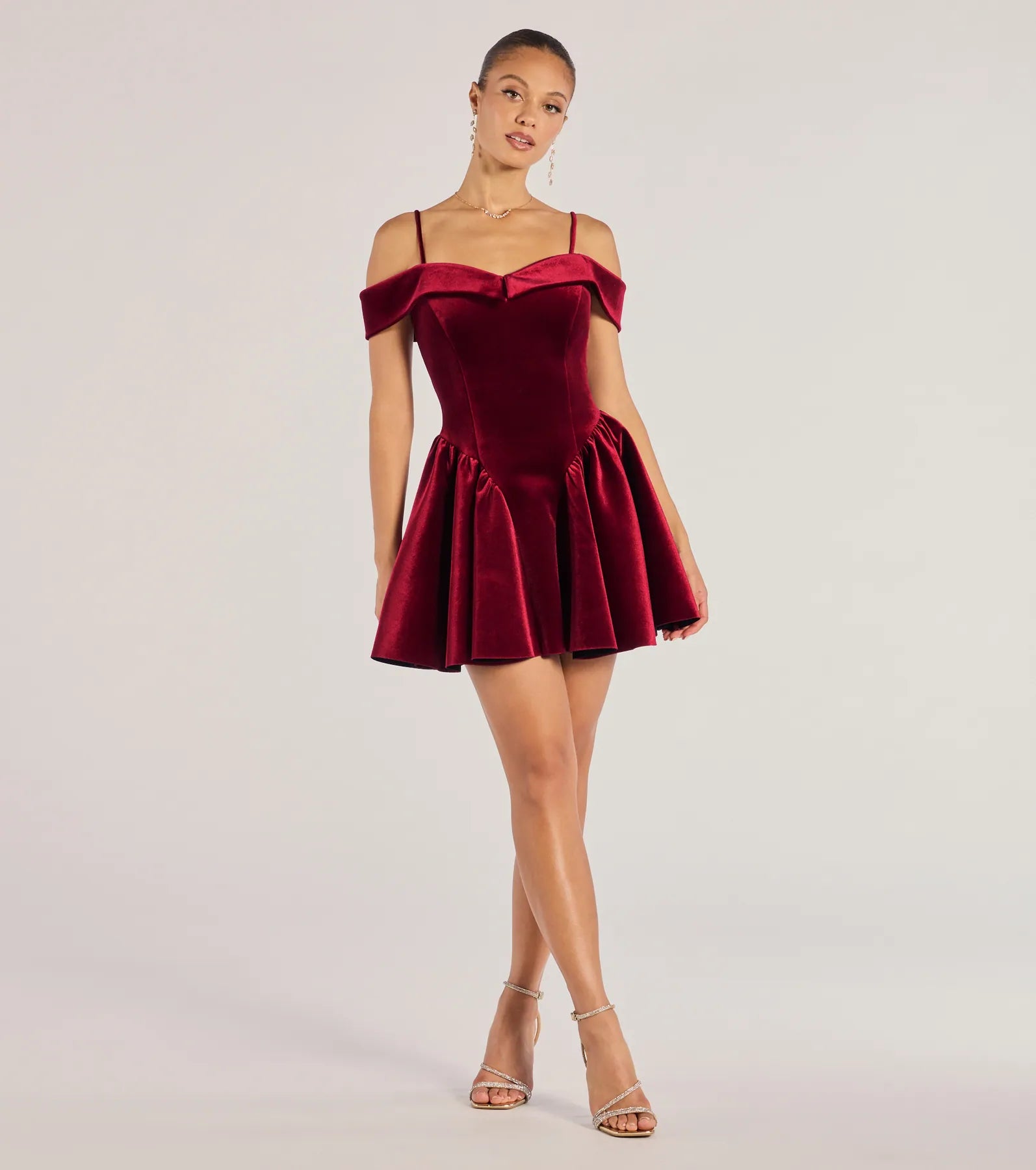 Premium Andie Velvet Drop Waist Skater Dress - Ultimate Elegance