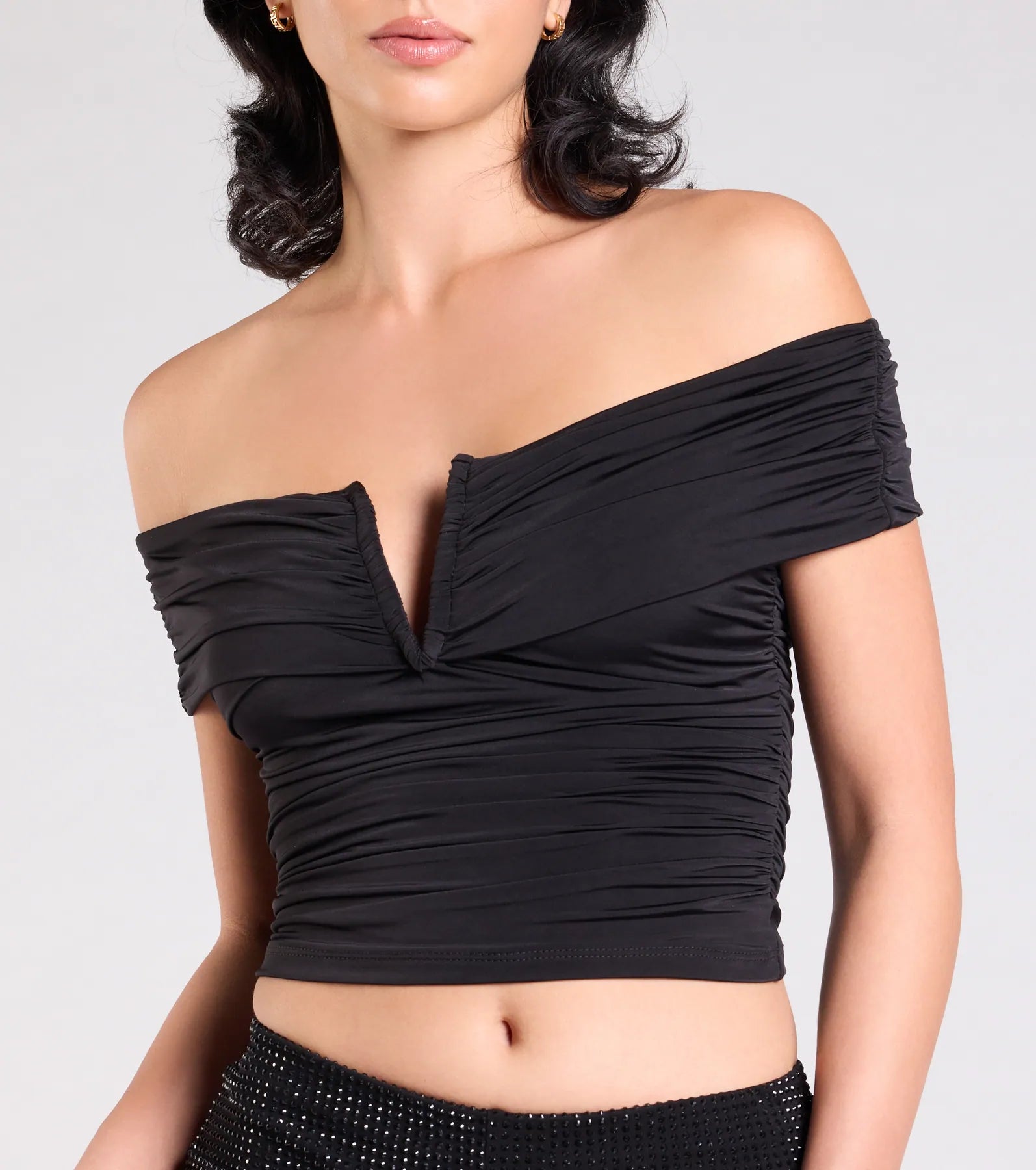 Ultimate Chic Off-The-Shoulder Crop Top