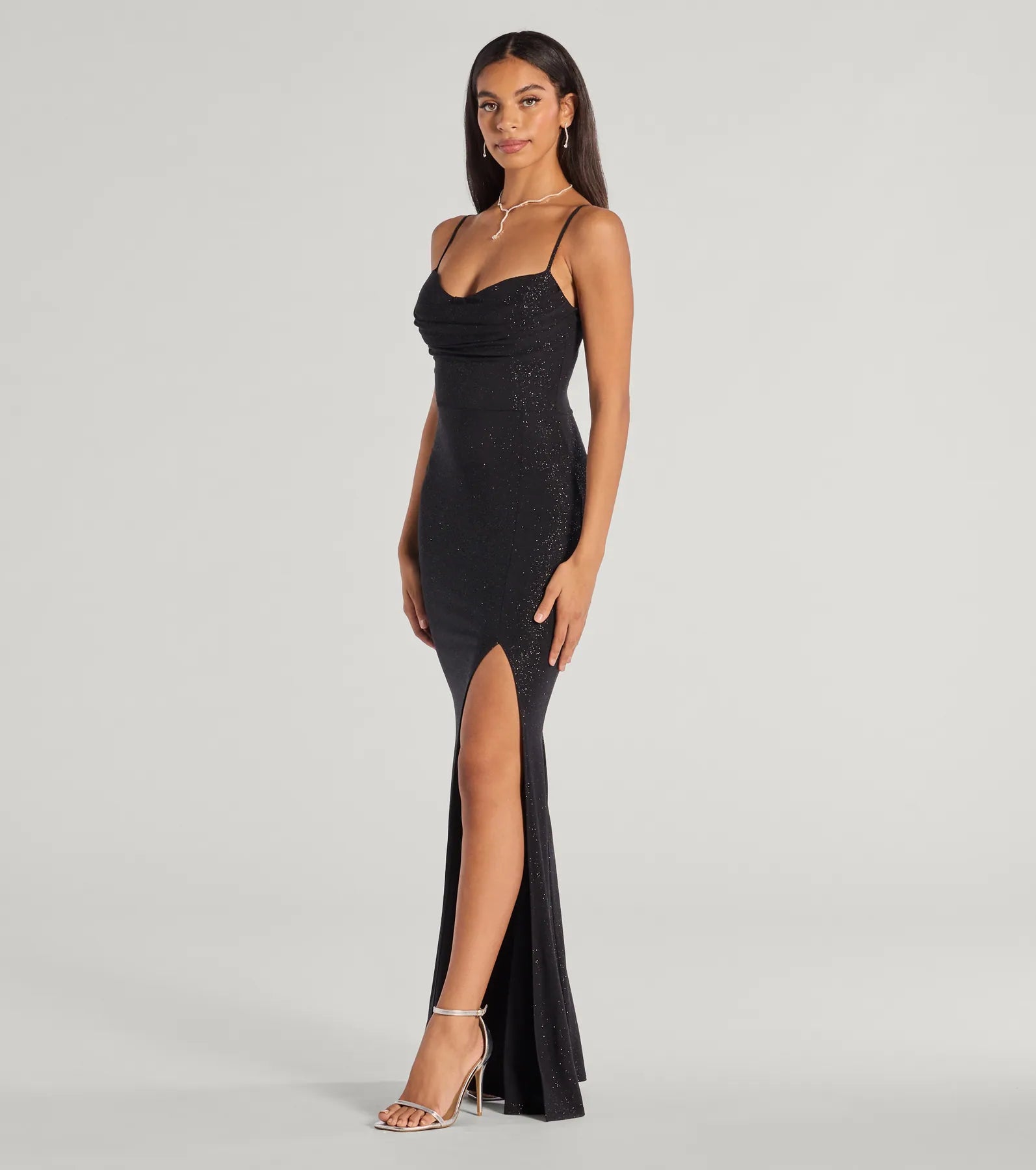 Premium Astrid Glitter Mermaid Gown with High Slit