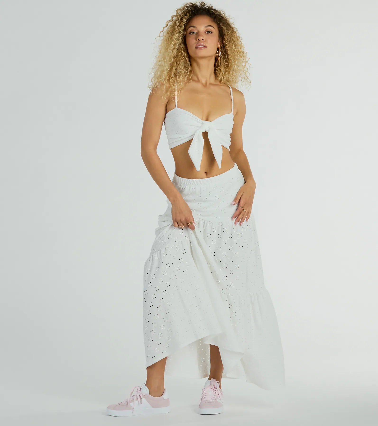 Ultimate Spring Breeze Sweetheart Tie Crop Top