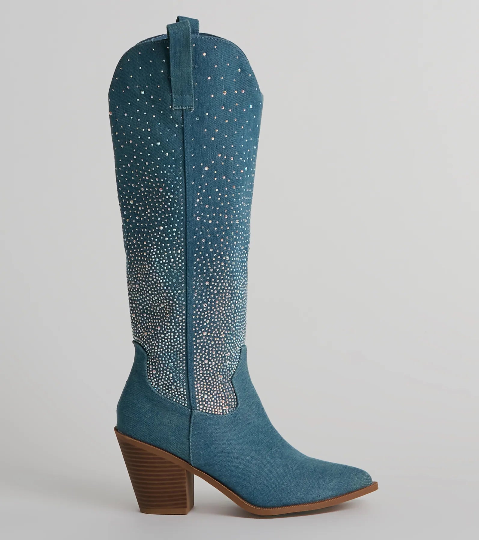 Ultimate Glam Rhinestone Denim Cowboy Boots - Premium Style for Every Occasion