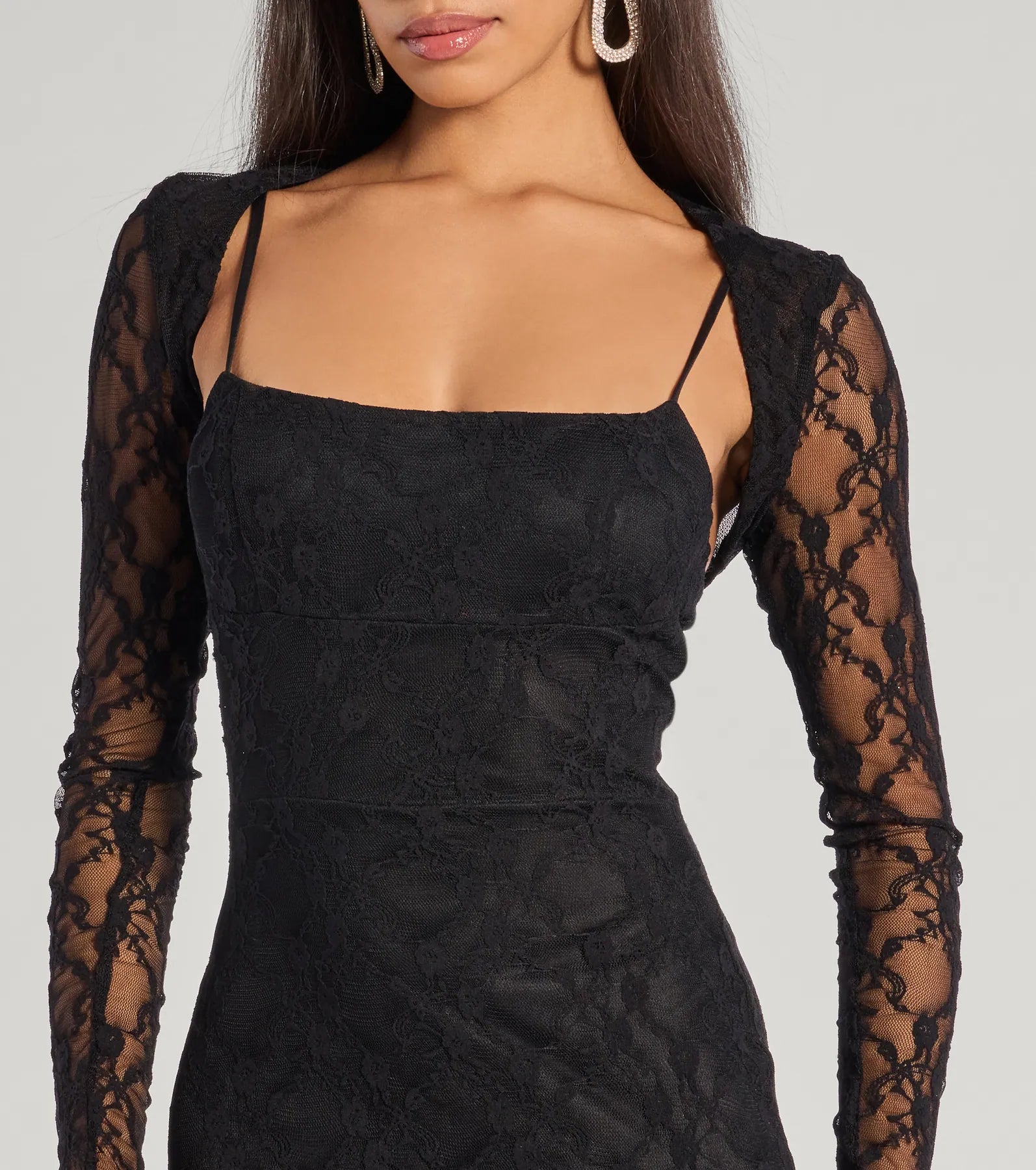 Ultimate Elegance Adele Sleeveless Lace Mermaid Dress with Detachable Bolero