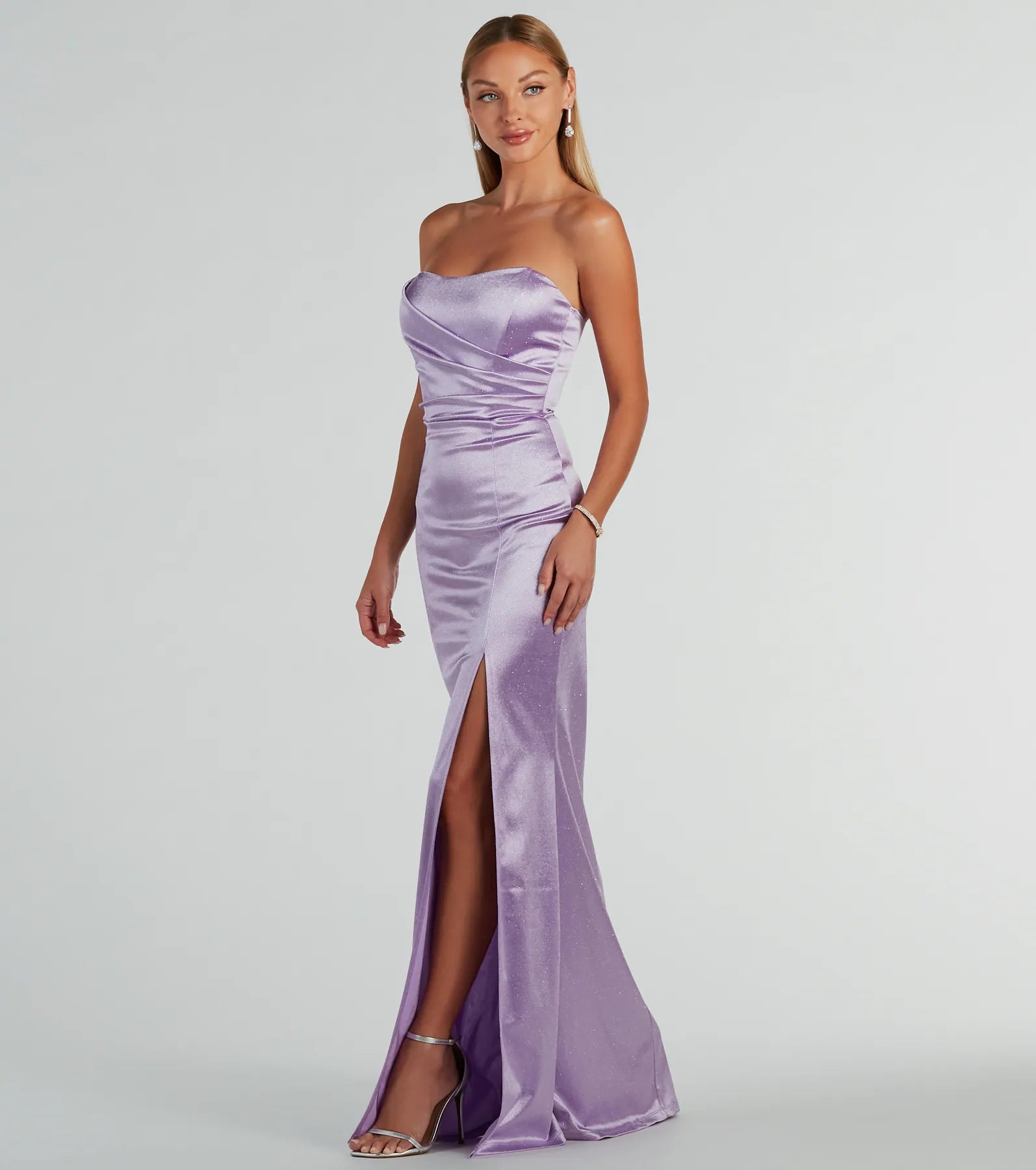 Premium Aliyah Strapless Mermaid Glitter Gown for Black-Tie Events