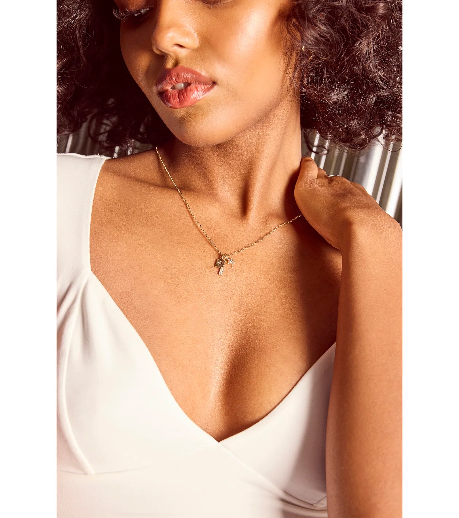 Premium Celestial Charm Necklace with Rhinestone Accents