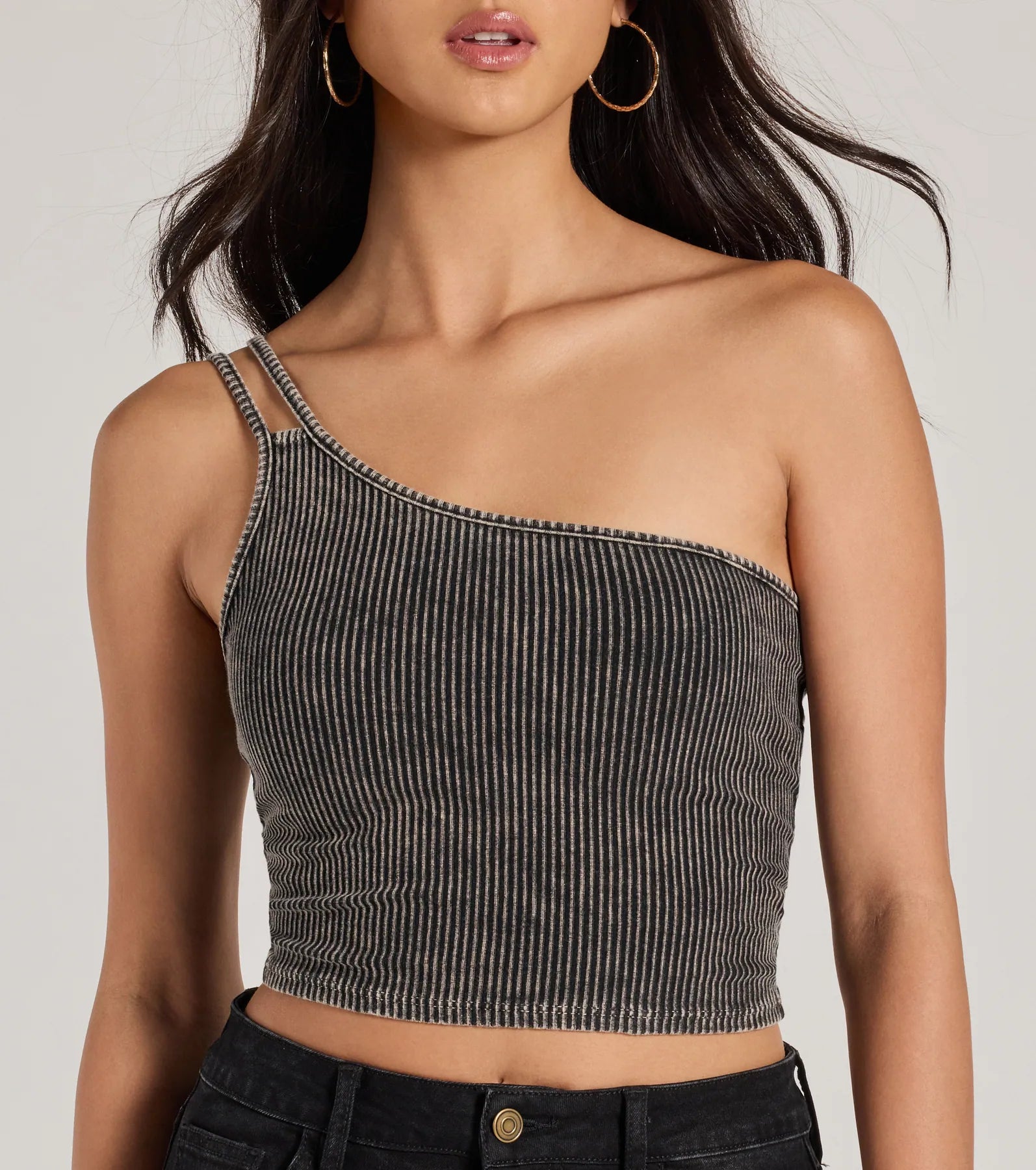 Ultimate Confident Flirty Strappy One-Shoulder Crop Top