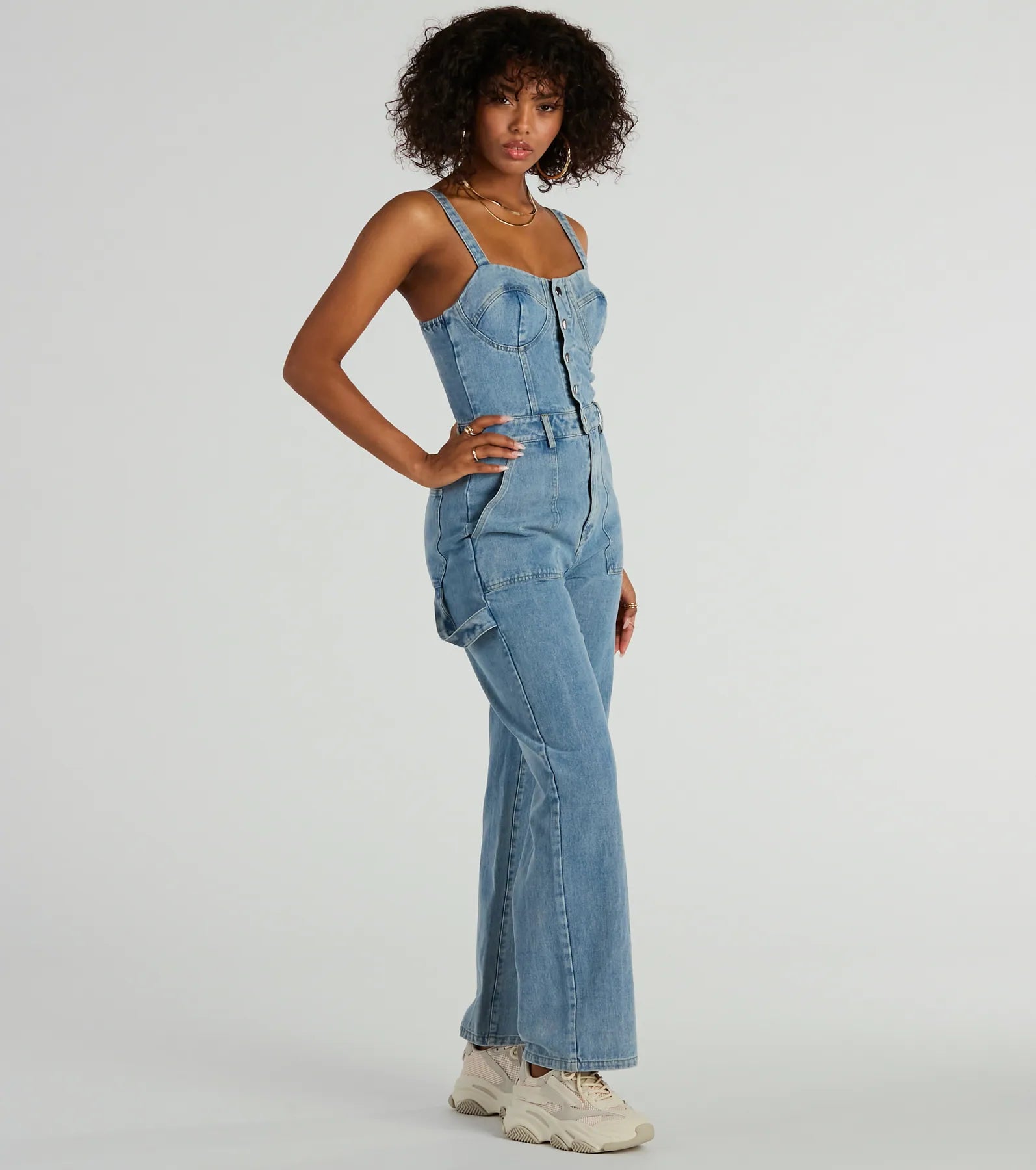 Ultimate Chic Denim Jumpsuit - Wide Leg & Button-Up Style