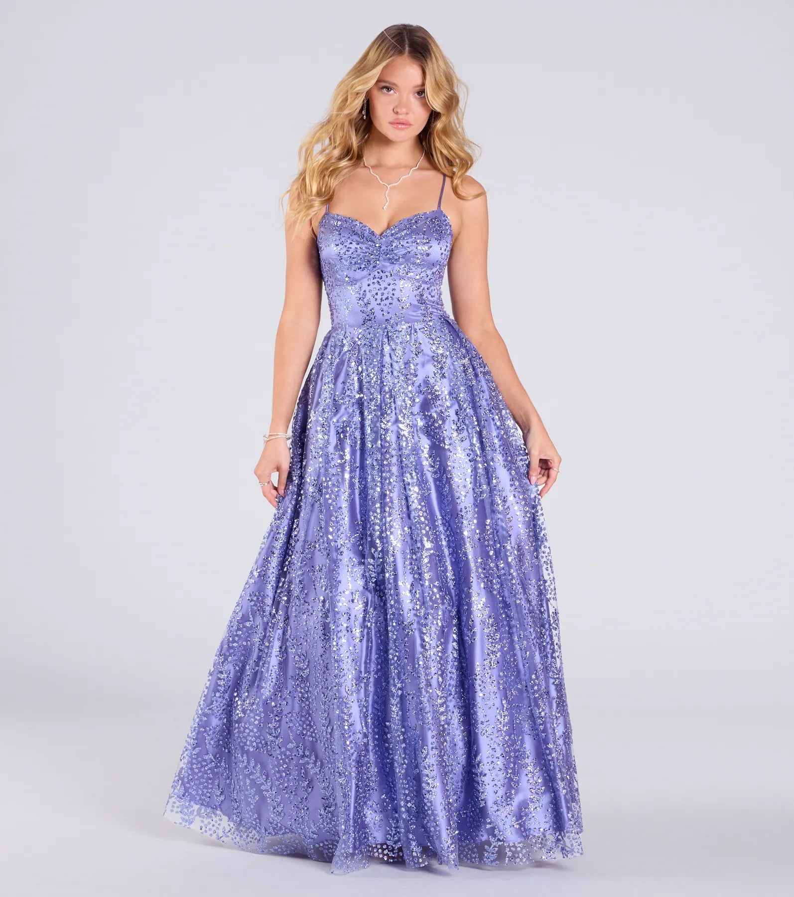 Elsie Premium Glitter Tulle Lace-Up Ball Gown - Ultimate Elegance