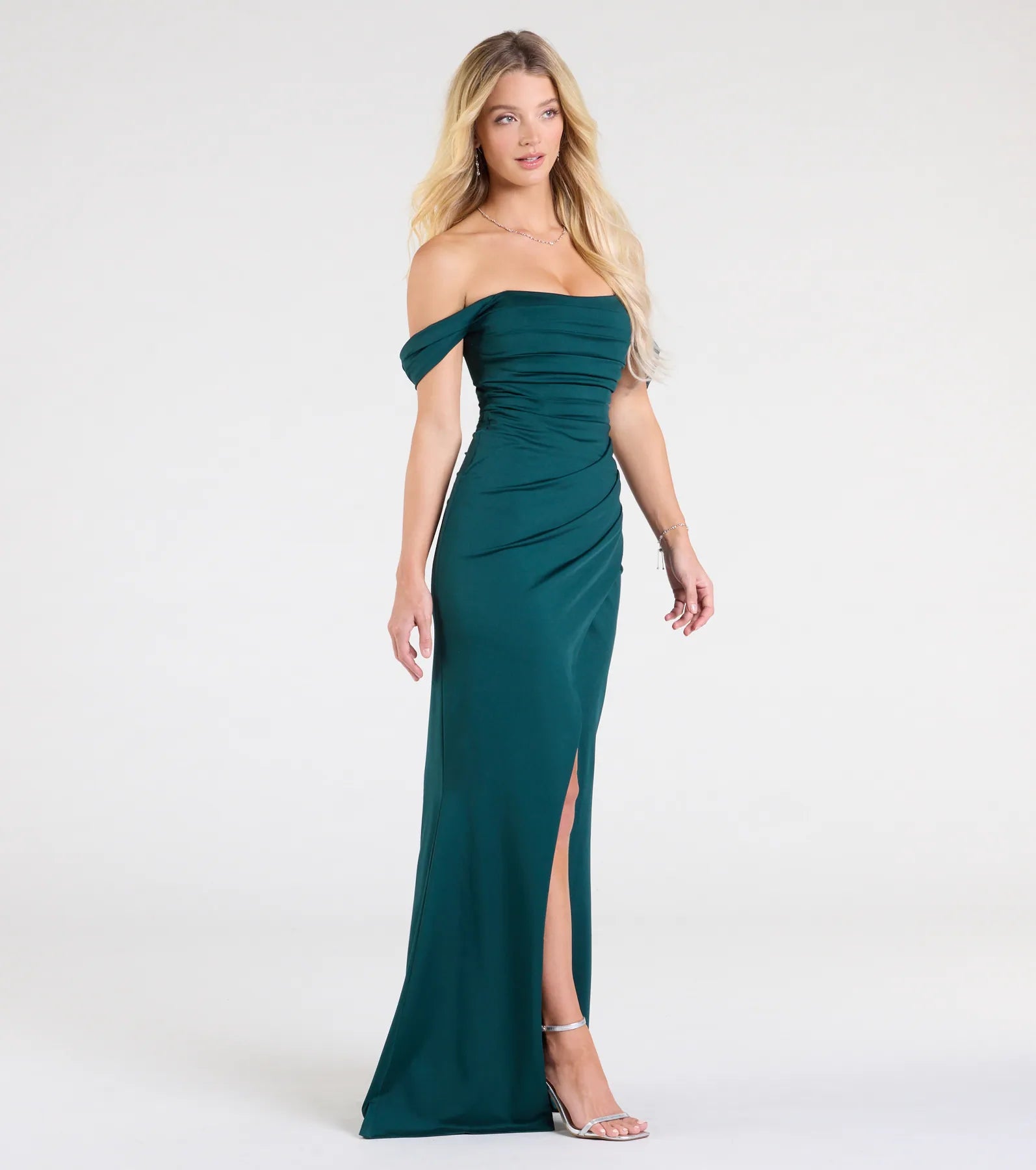 Ultimate Grace Off-The-Shoulder Wrap Mermaid Gown