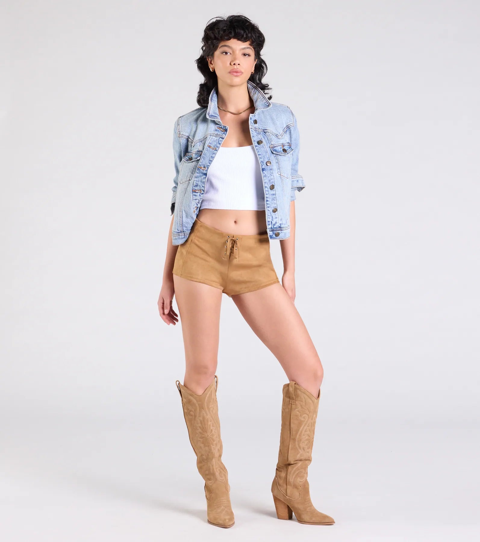 Ultimate Lace-Up Faux Suede Festival Shorts