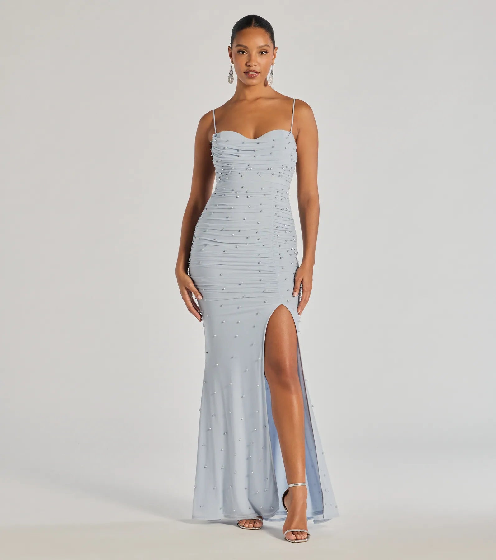 Mellie Premium Faux Pearl Mermaid Gown for Formal Events