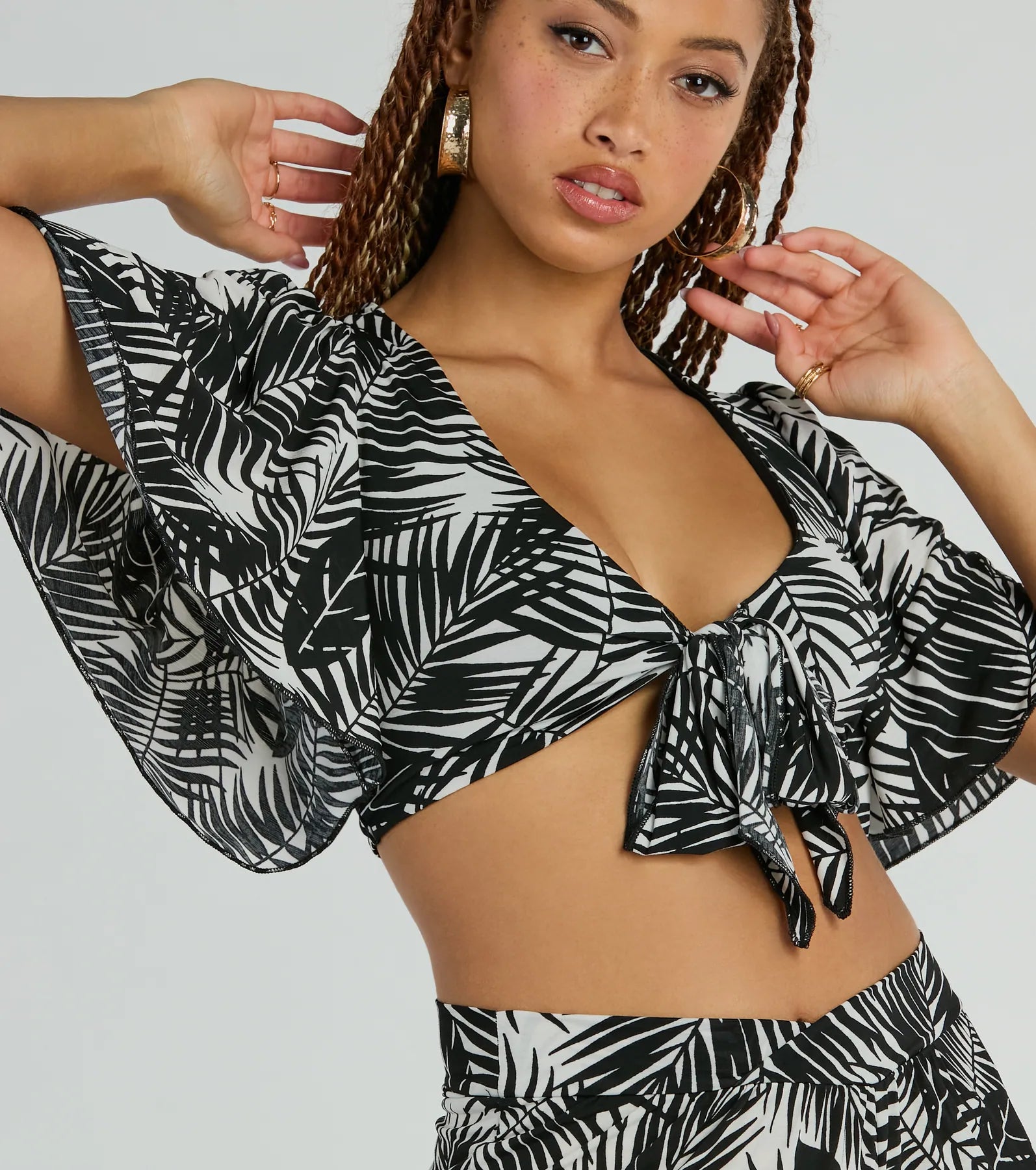 Ultimate Tropical Tie-Front Crop Top - Premium Vacation Style