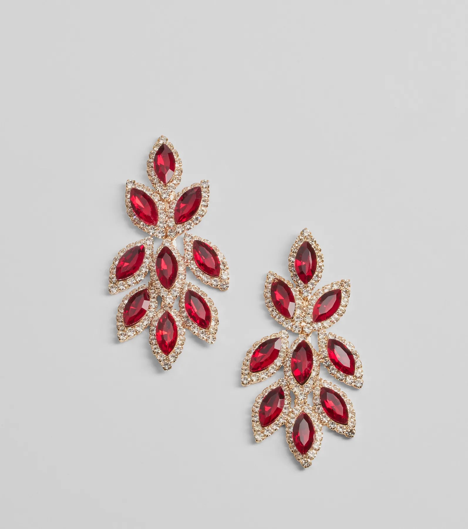 Premium Glamour Gemstone Leaf Drop Earrings - Ultimate Elegance