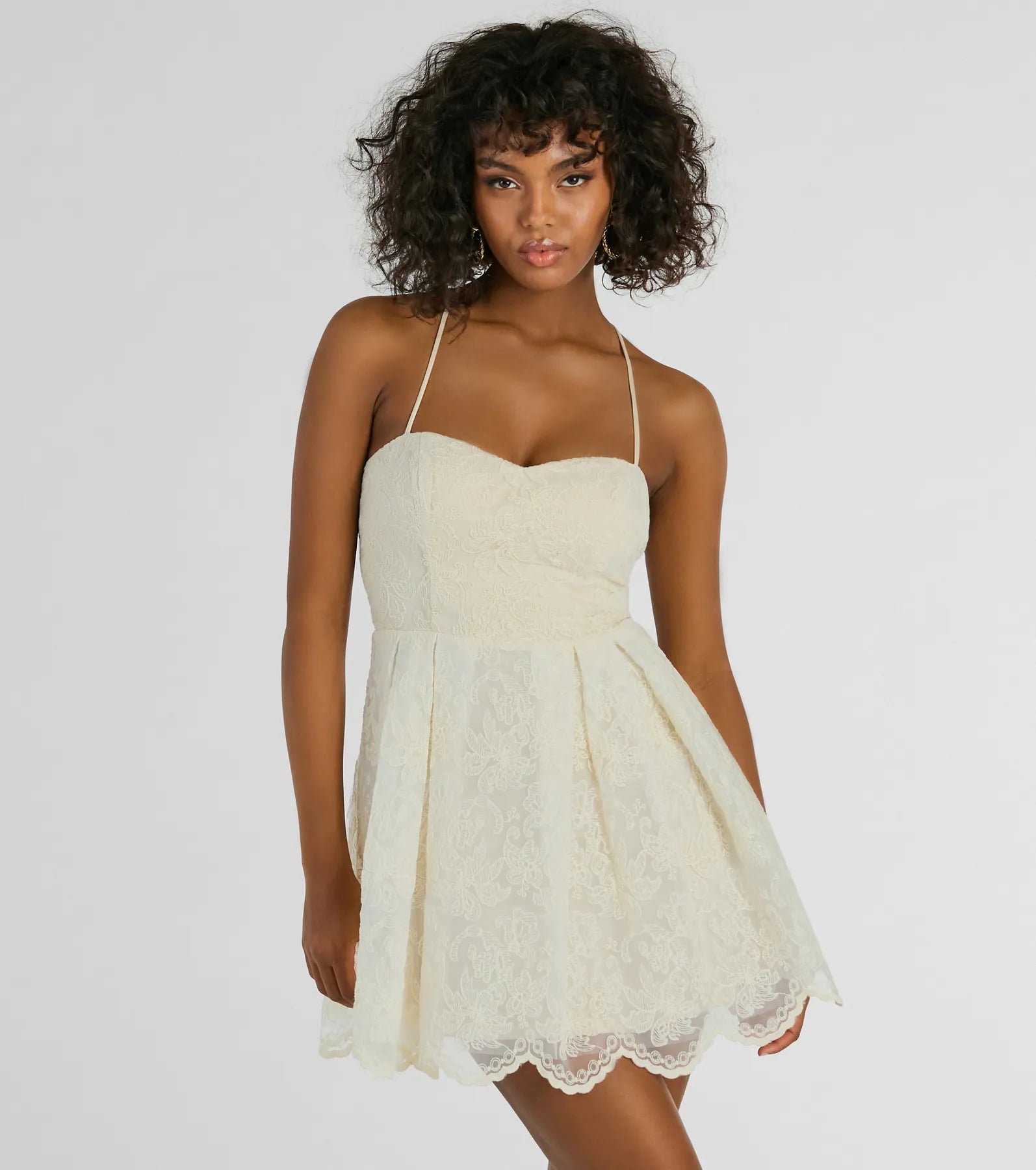 Ultimate Elegance Lace-Up Tulle Skater Dress