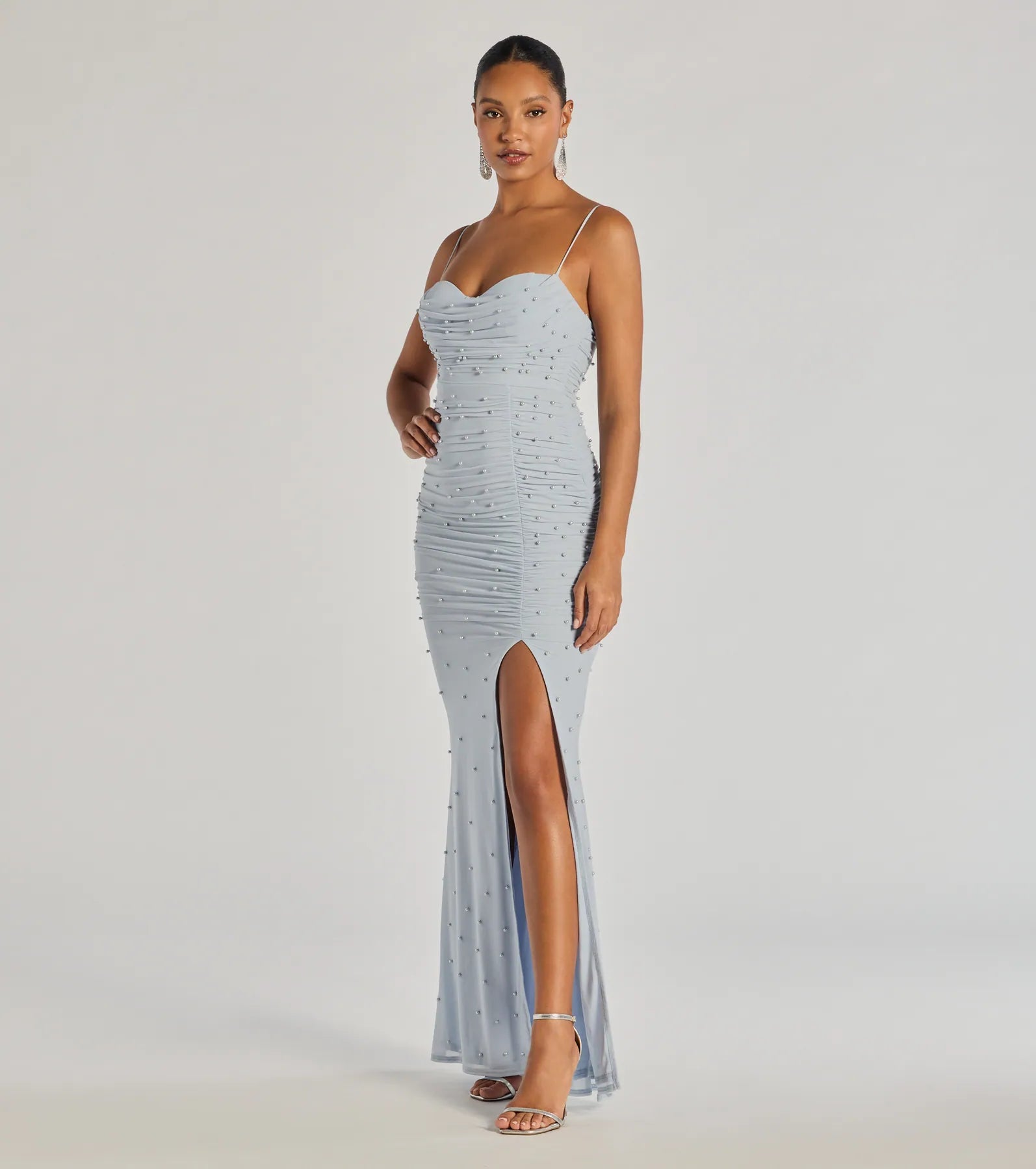 Mellie Premium Faux Pearl Mermaid Gown for Formal Events