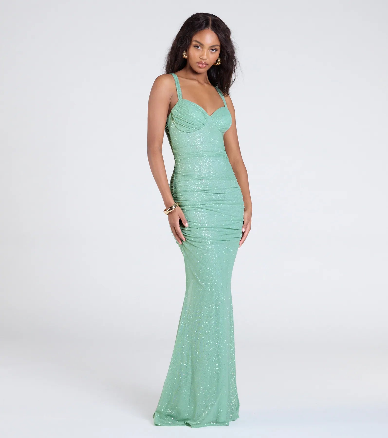 Ultimate Glitter Mermaid Dress - Jenna Lace-Up Formal Gown