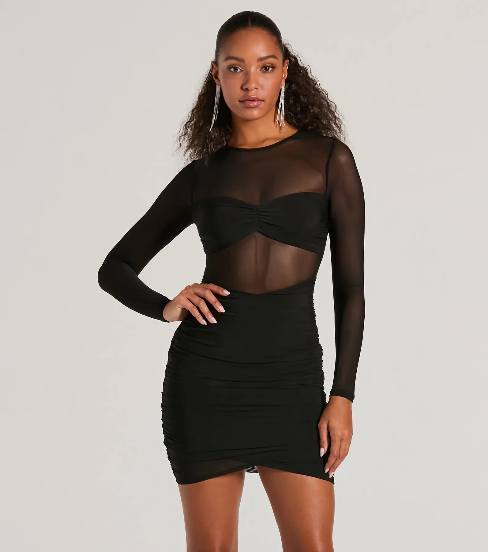 Ultimate VIP Sheer Mesh Bodycon Dress - Chic & Sexy