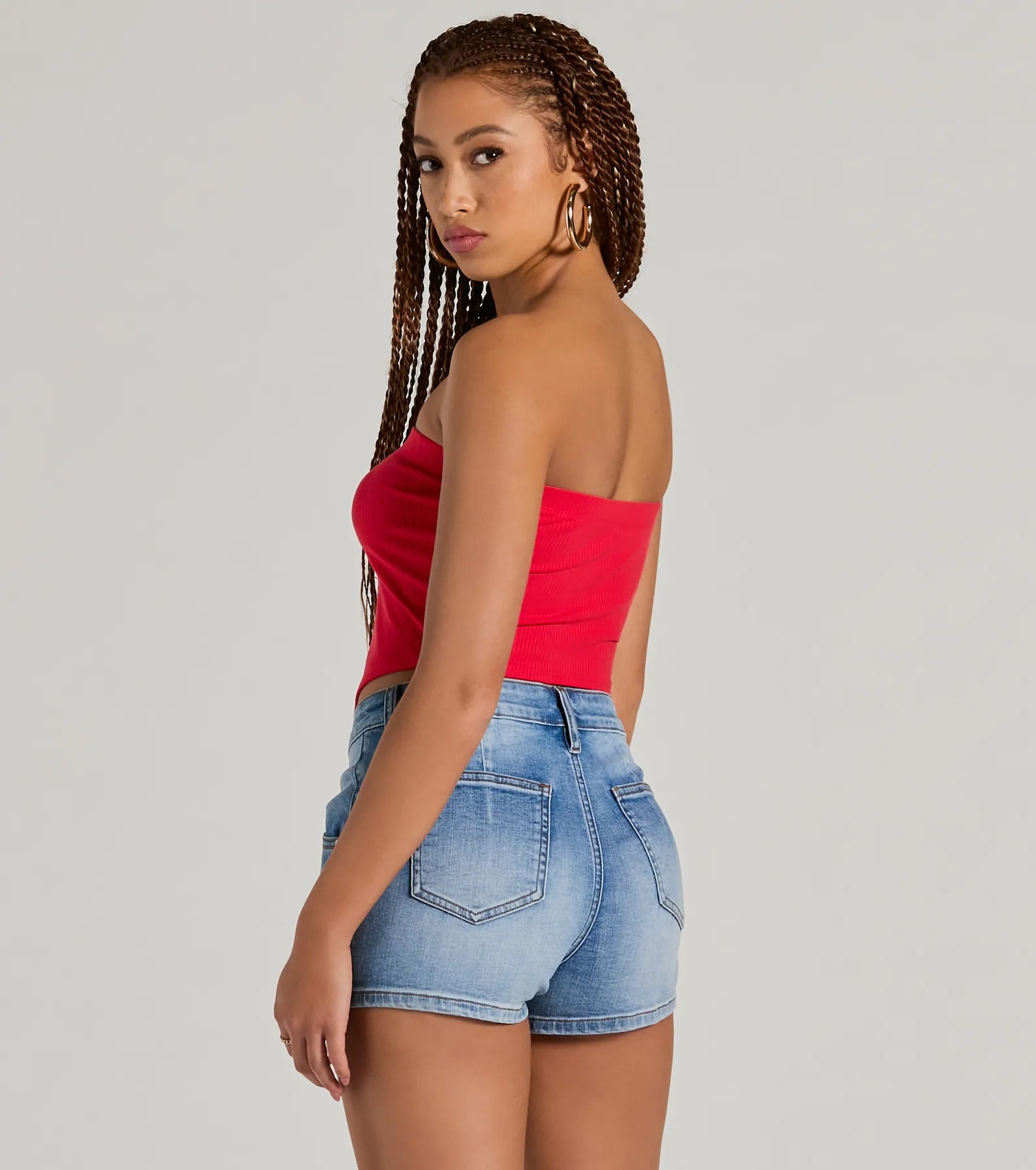 Ultimate Flirty Focus Strapless Rib Knit Crop Top