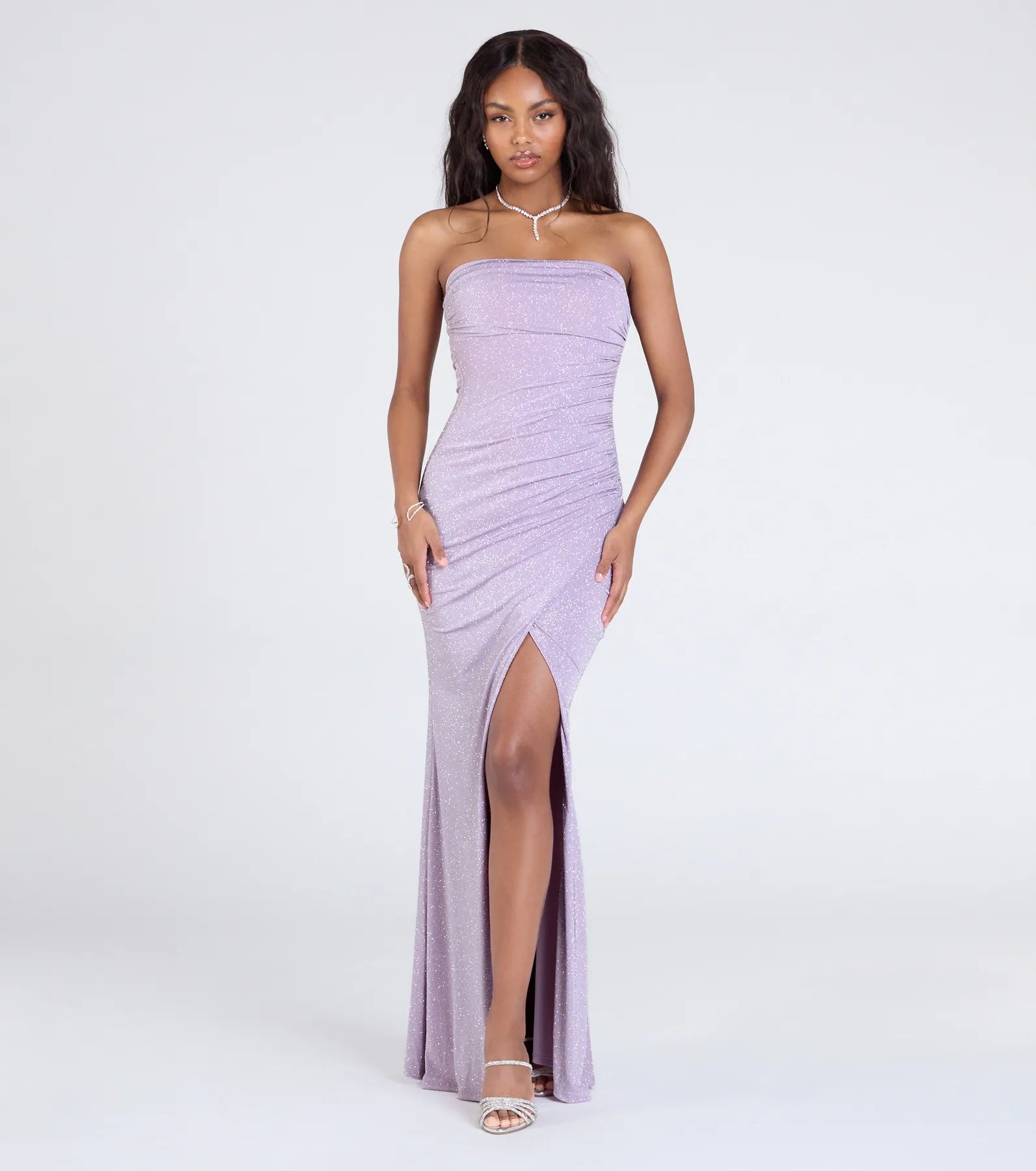 Ultimate Glitter Mermaid Dress with High Slit - Kaye Collection