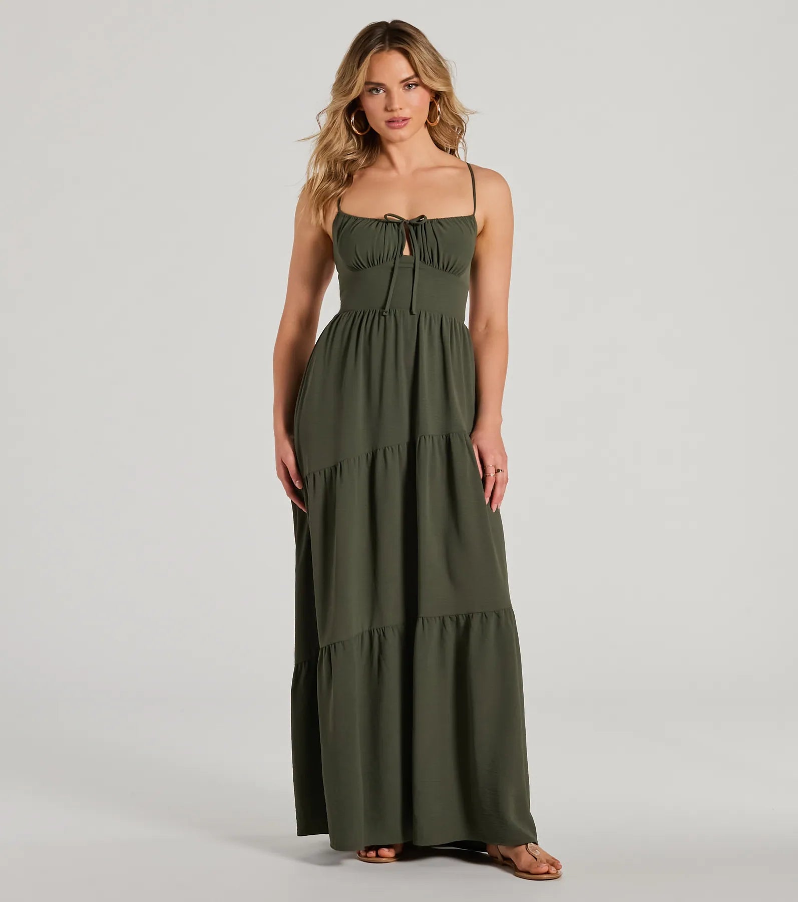 Premium Coastal Dream Lace-Up Maxi Dress - Ultimate Beach Style
