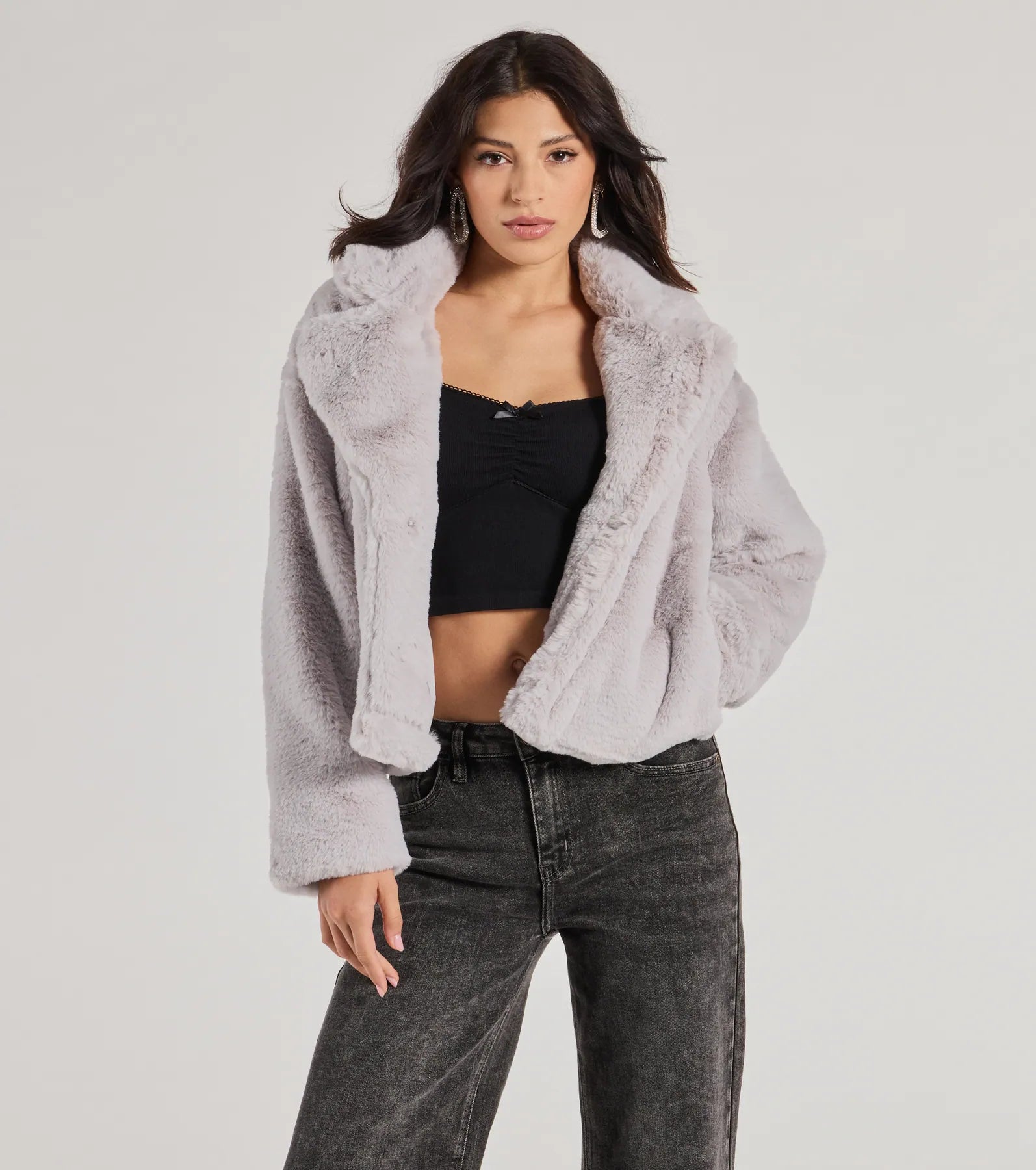 Ultimate Diva Chic Faux Fur Cropped Jacket