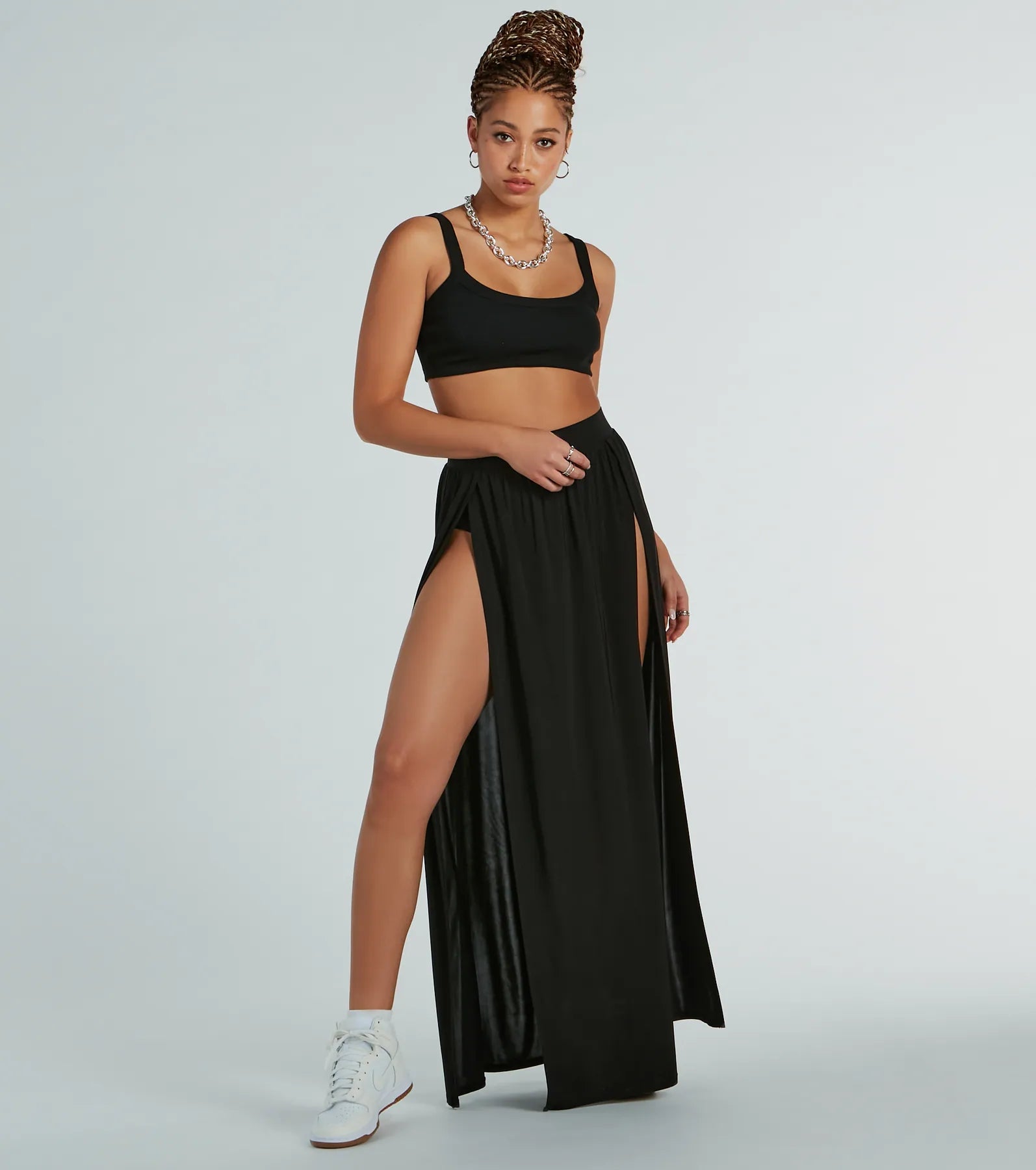Ultimate Statement High-Rise Dual-Slit Maxi Skirt