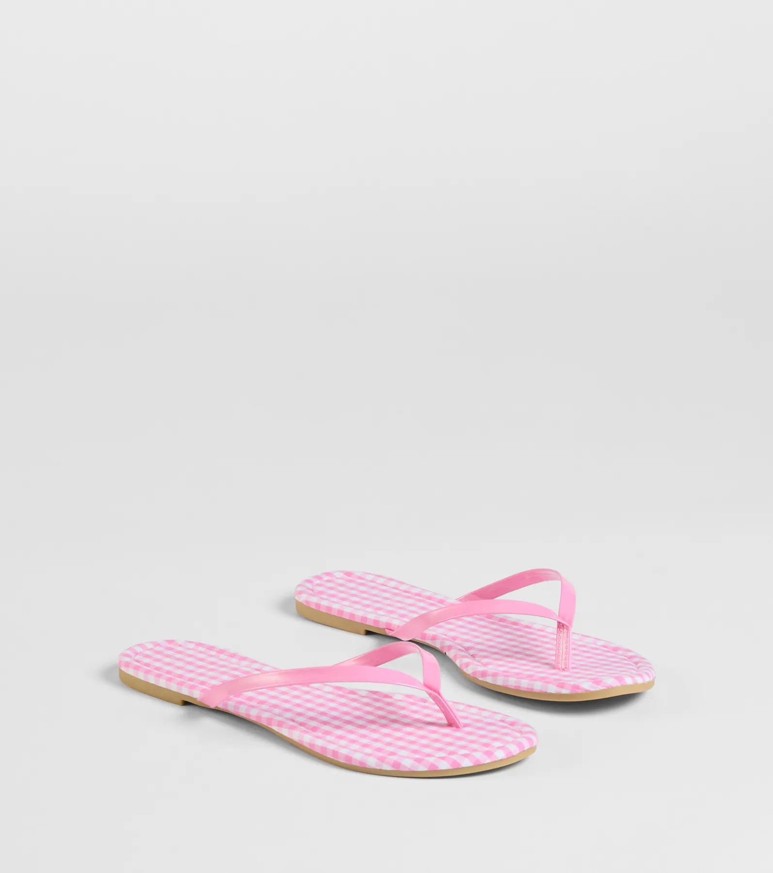 Ultimate Summer Staple: Cutie Vibe Gingham Print Thong Sandals