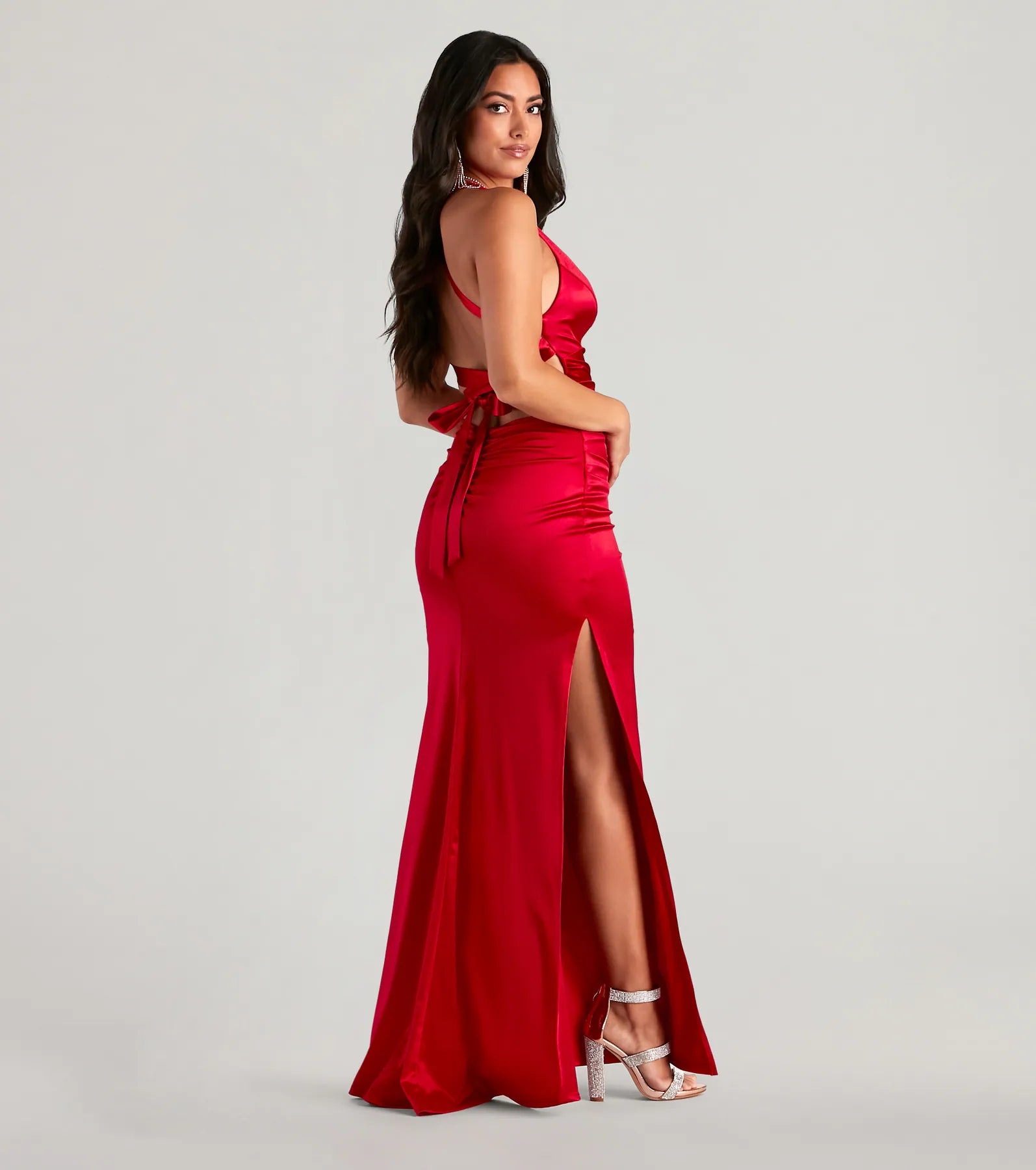 Premium Jamie Lace-Up Satin Gown for Special Occasions