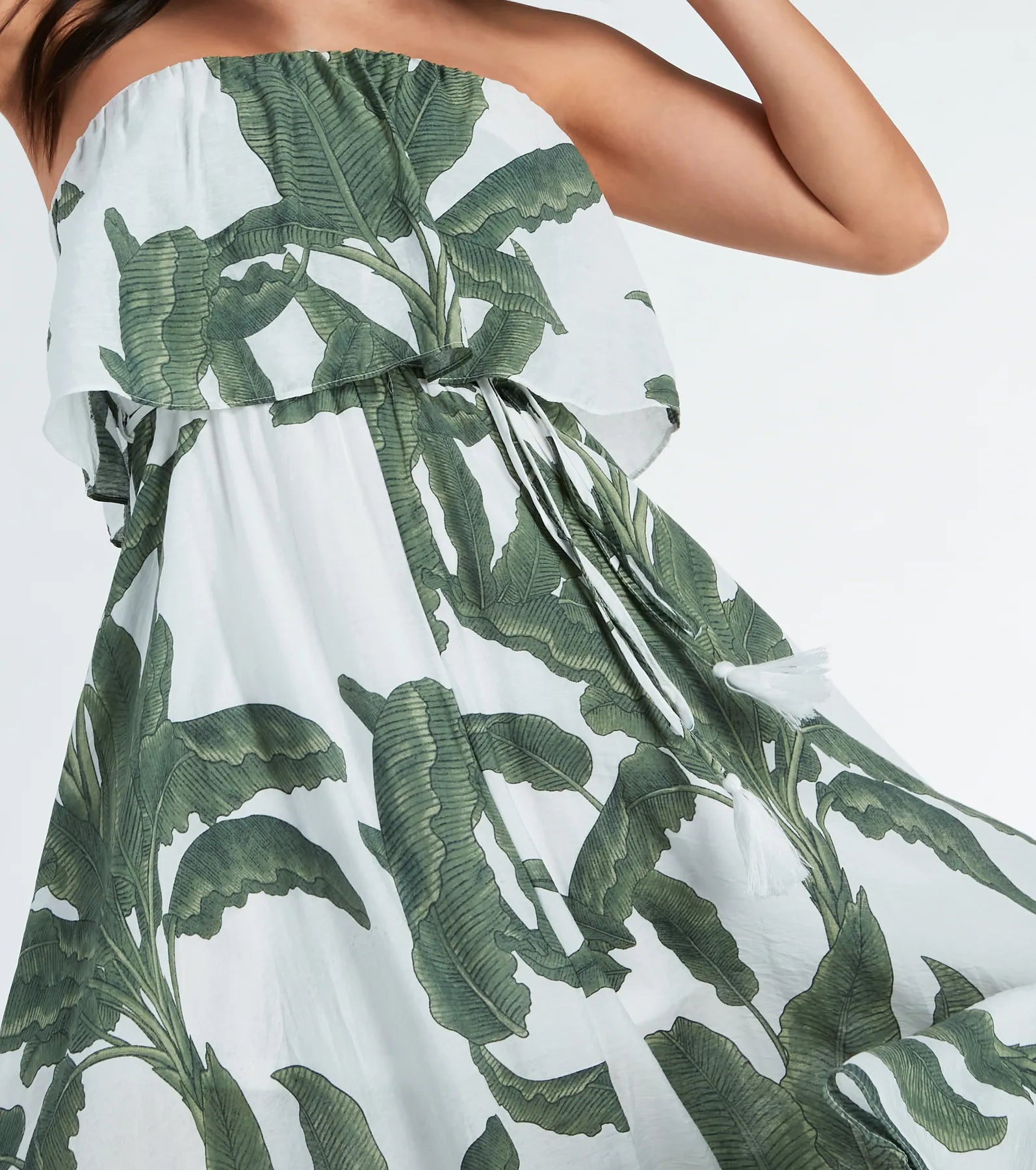 Premium Tropical Escape Woven Maxi Dress