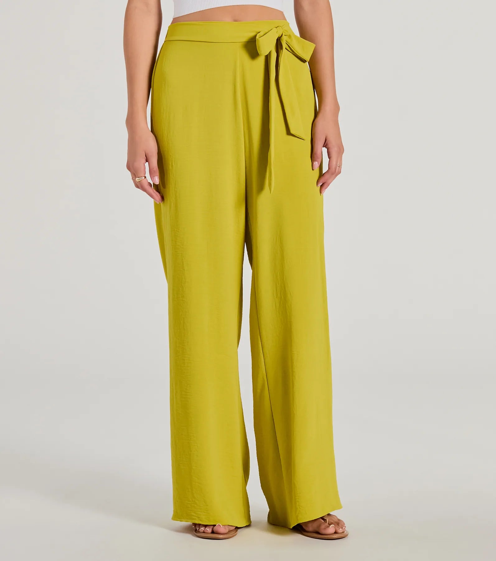 Premium Coastal Chic Tie-Waist Wide-Leg Pants