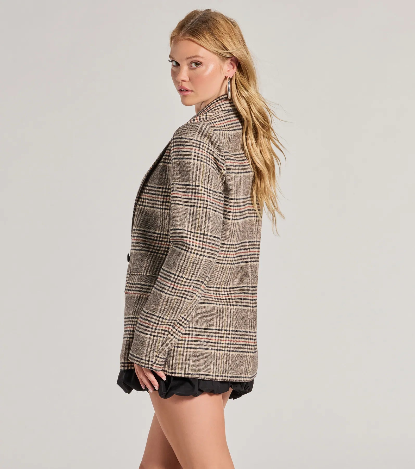 Ultimate Classic Mood Glen Plaid Oversized Blazer