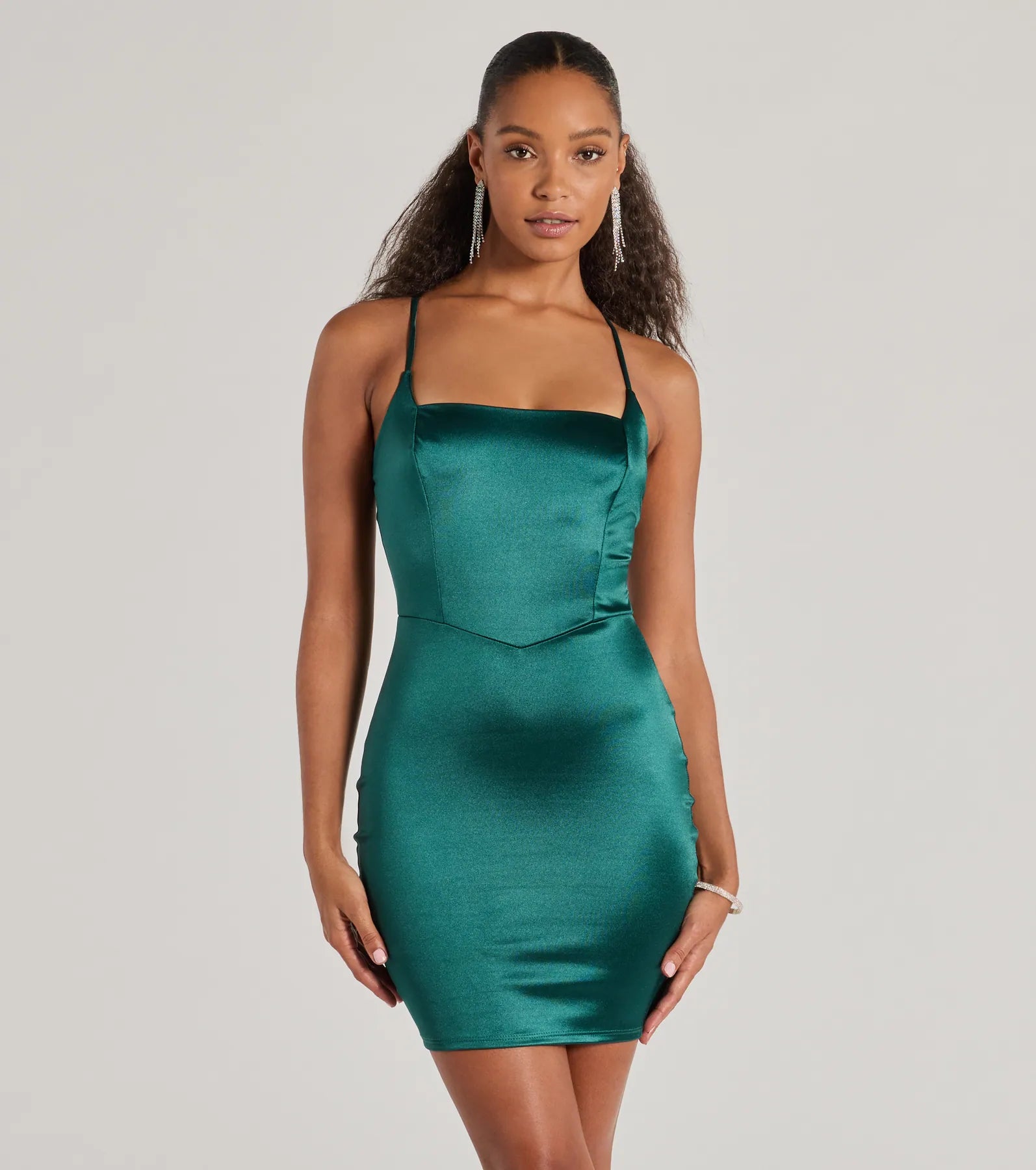 Premium Elegance Satin Bodycon Mini Dress