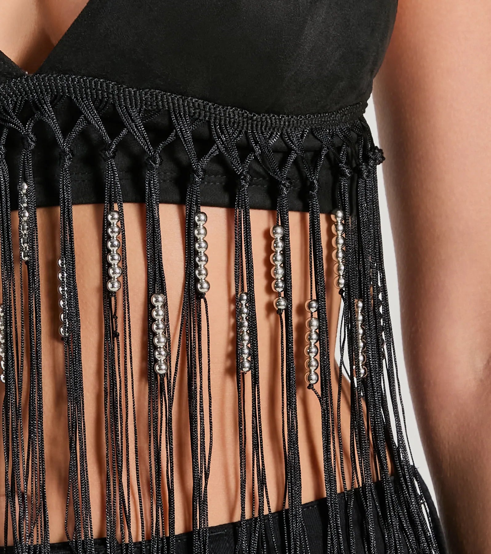 Ultimate Fringe Glam Beaded Crop Top