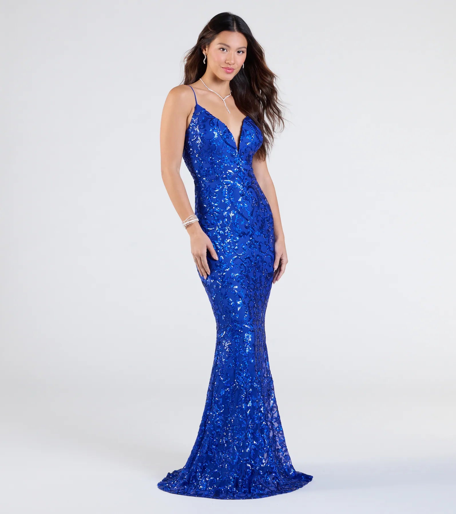 Mayva Ultimate Sparkle V-Neck Mermaid Gown