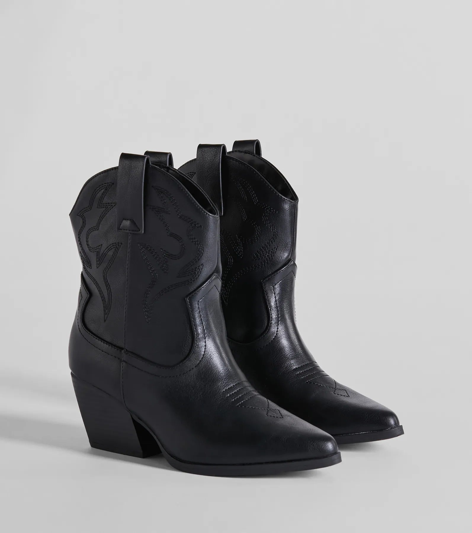 Premium Western-Inspired Faux Leather Booties