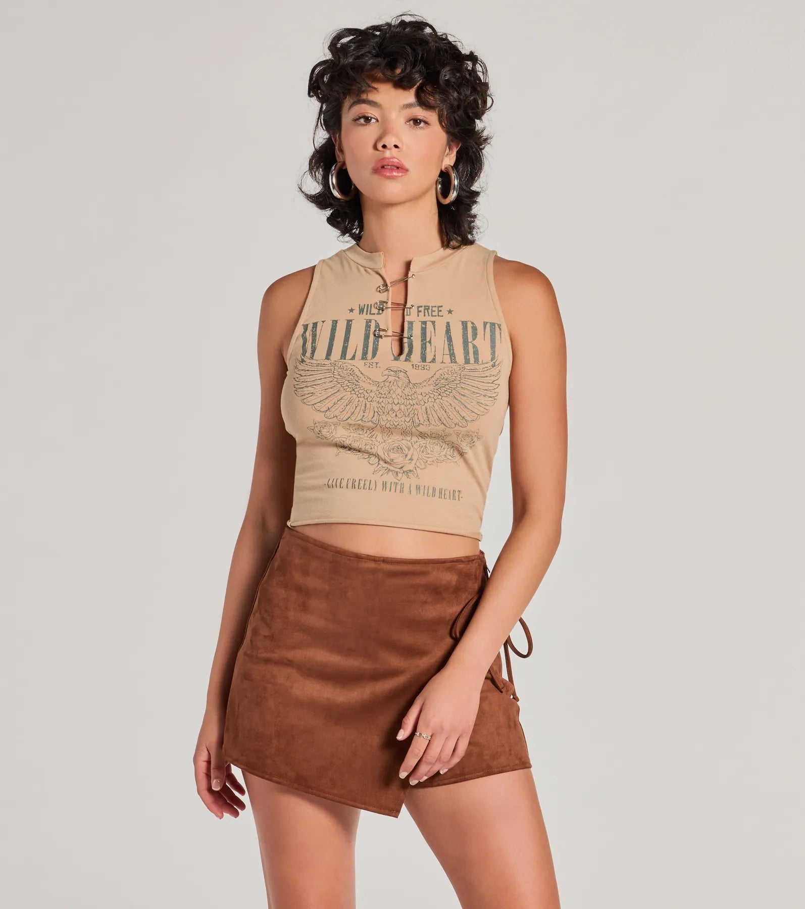 Ultimate Wrap It Up High-Rise Faux Suede Mini Skort - Trendy & Comfortable