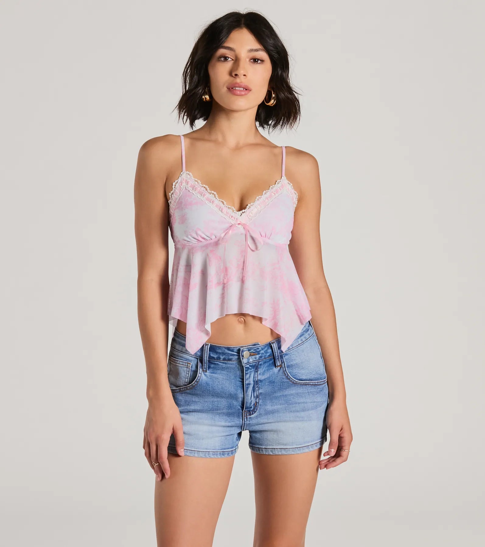 Ultimate Romance V-Neck Lace Mesh Crop Top