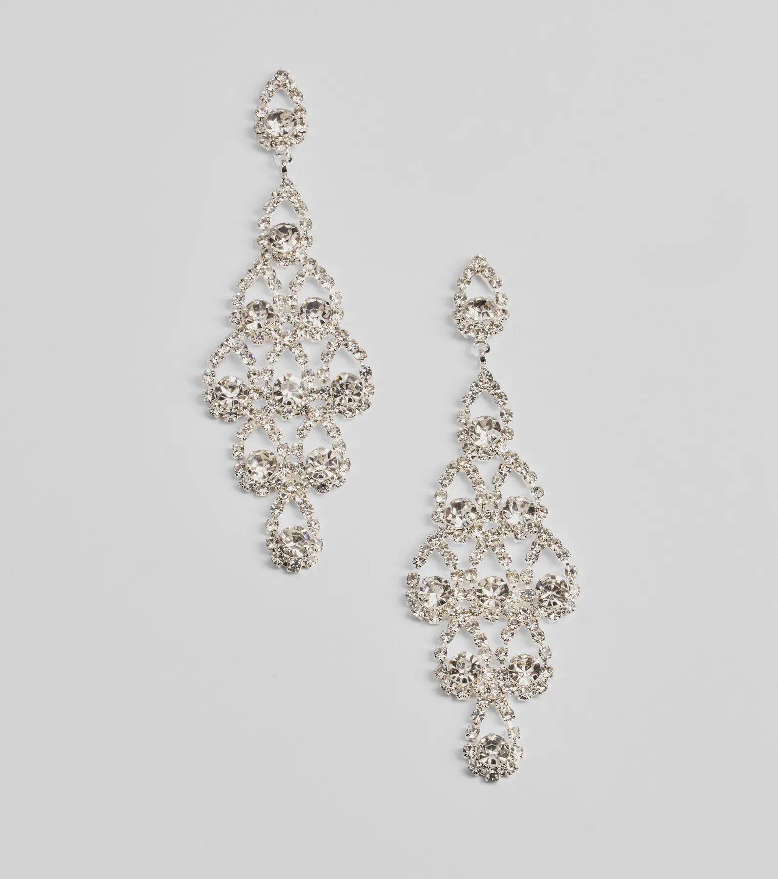 Premium Teardrop Rhinestone Chandelier Earrings - Ultimate Glamour