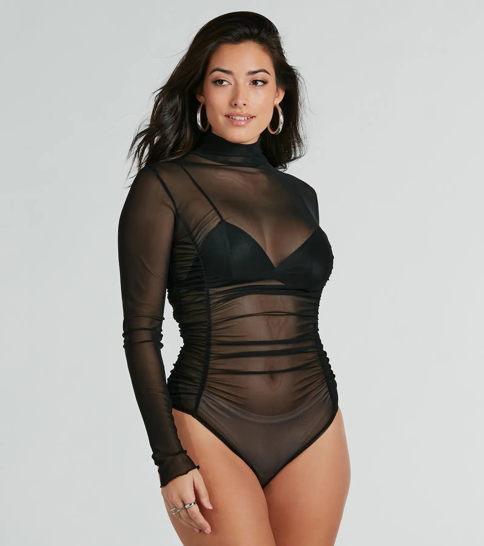 Ultimate Sheer Mesh Bodysuit - Notice Me Long Sleeve