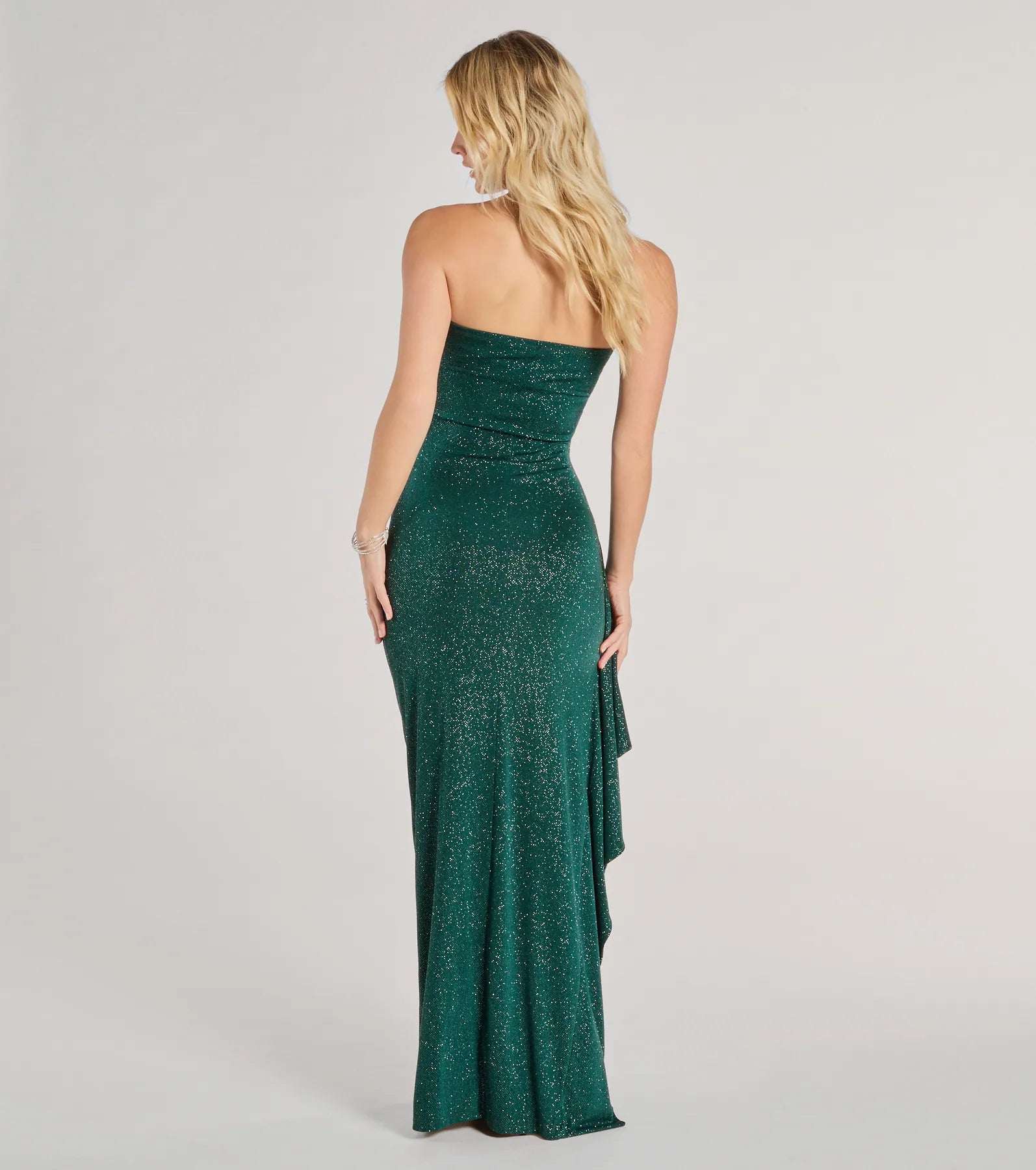 Vivienne Ultimate Glitter Strapless Formal Gown